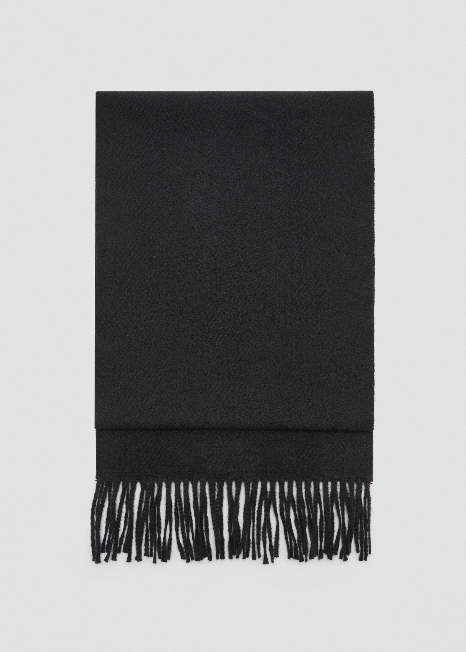 Plain fringed scarf - Article without model