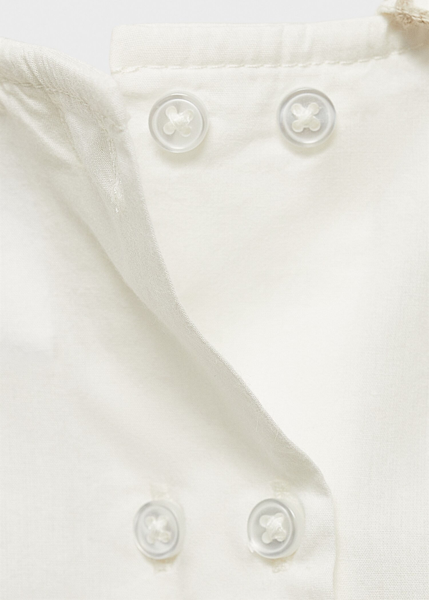 Cotton babydoll neck blouse - Details of the article 0