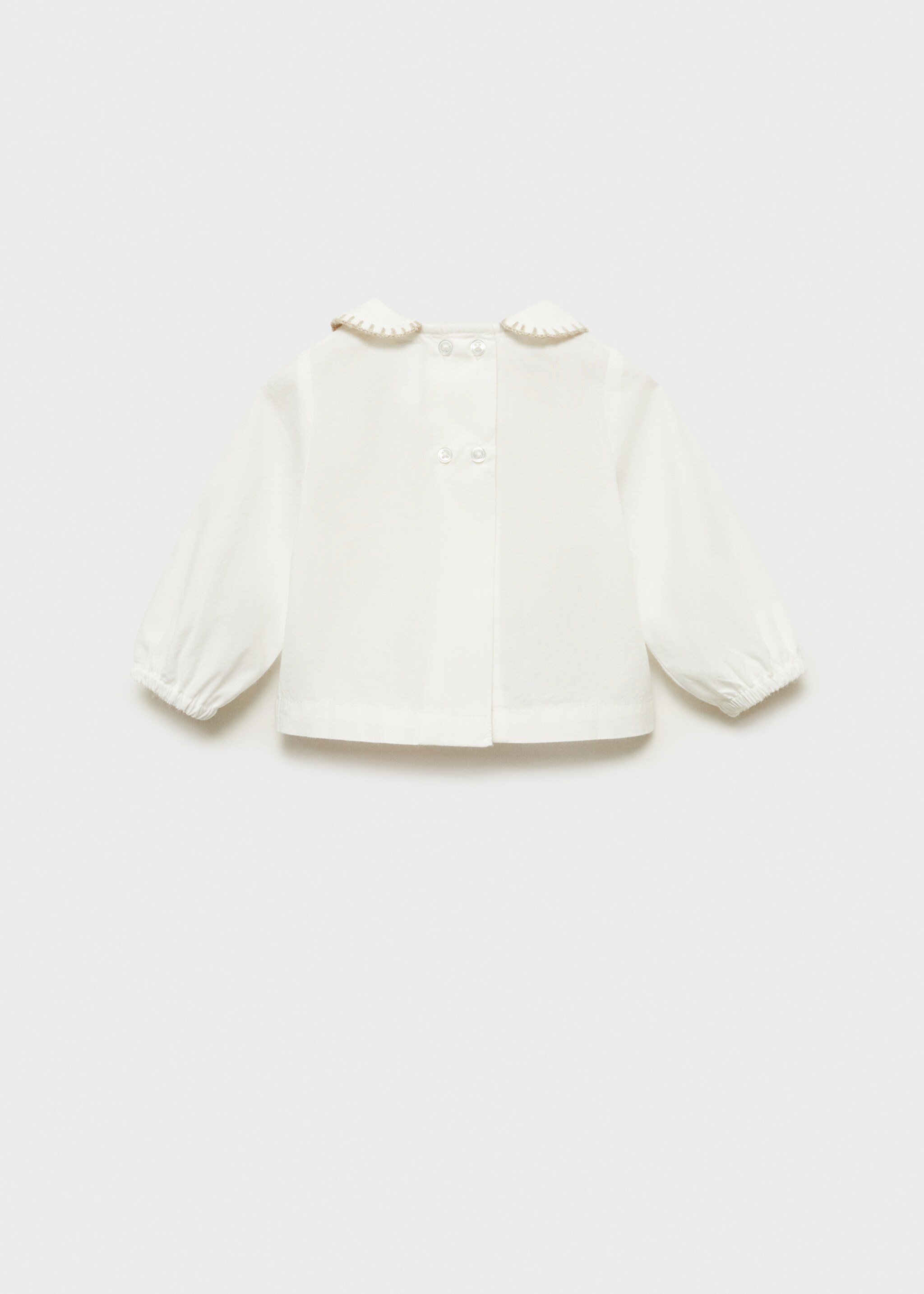 Cotton babydoll neck blouse - Reverse of the article