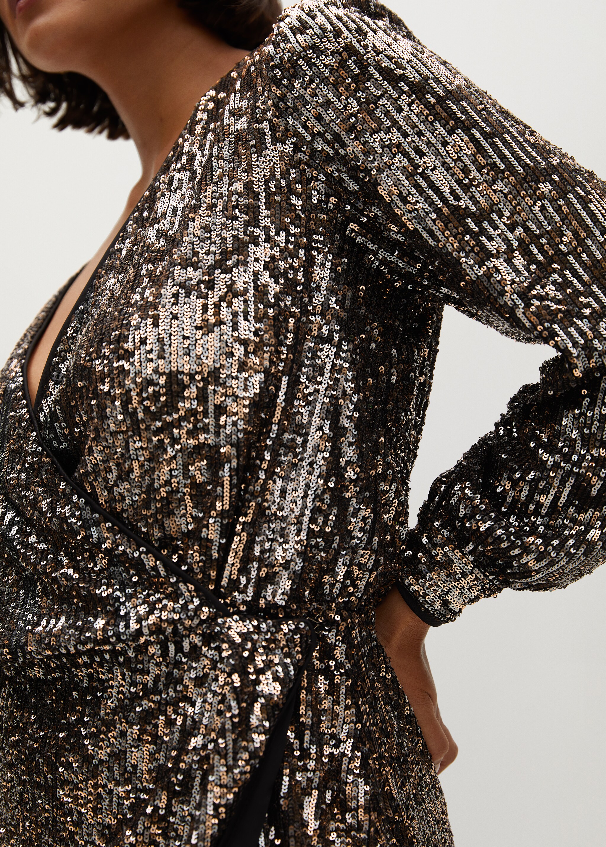 Vestido cruzado lentejuelas - Detalle del artículo 1