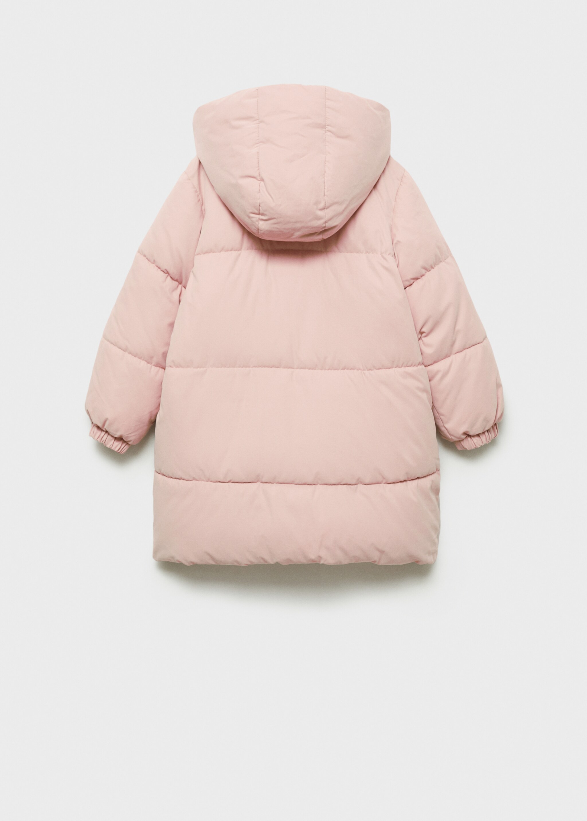 Prošívaná bunda anorak s kapsami - Zadní strana zboží, Růžová. Ref: 77097639-00.