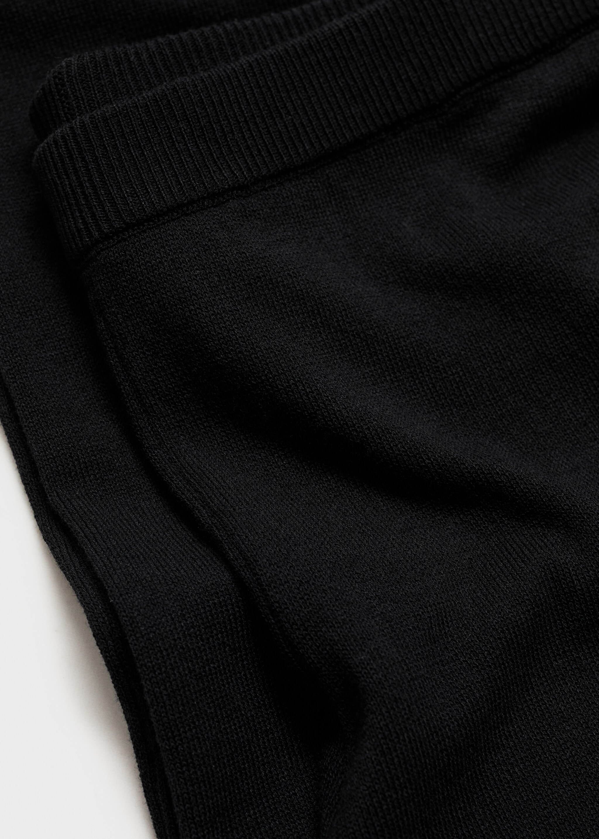 Fine-knit wideleg trousers - Details of the article 0, Black. Ref: 77097644-00.