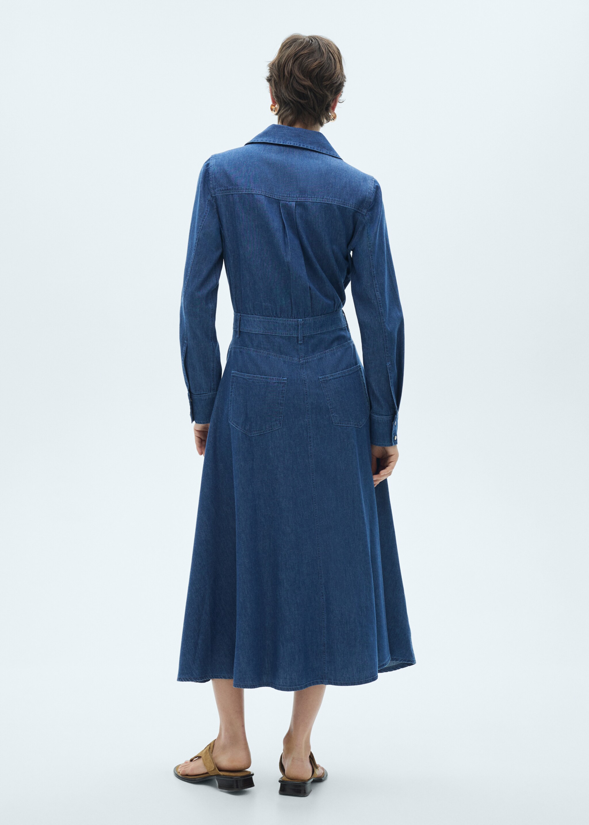Robe chemise jean - Verso de l’article, Bleu foncé. Ref: 77097645-00.