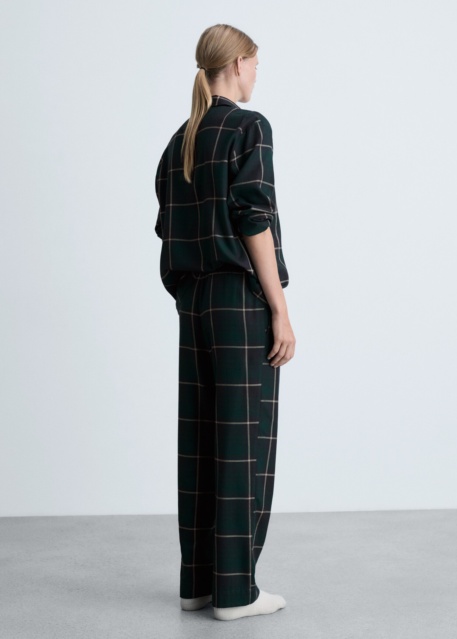 Straight checked trousers - Reverse of the article