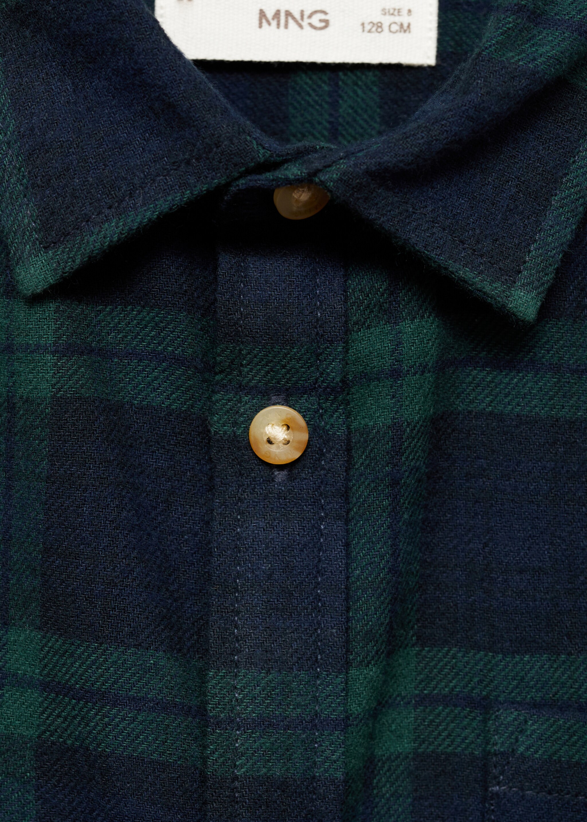 Camisa algodón cuadros - Detalle del artículo 8, Azul marino oscuro. Ref: 77097650-00.