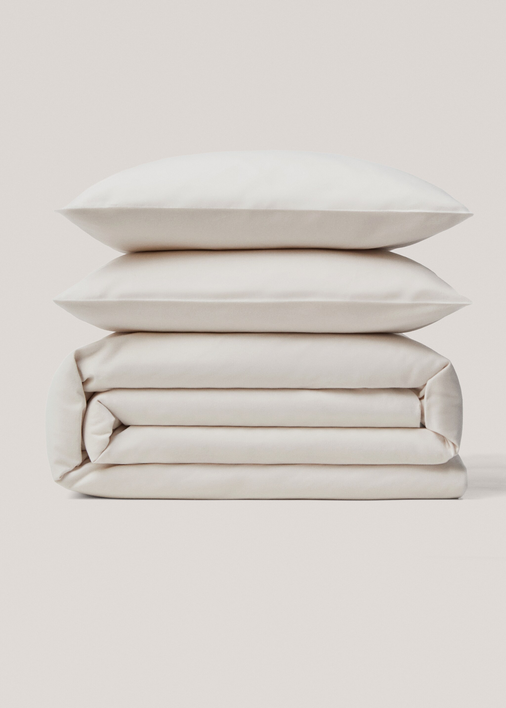 Plain flannel duvet cover Queen bed - Article without model, Beige. Ref: 77097652-00.