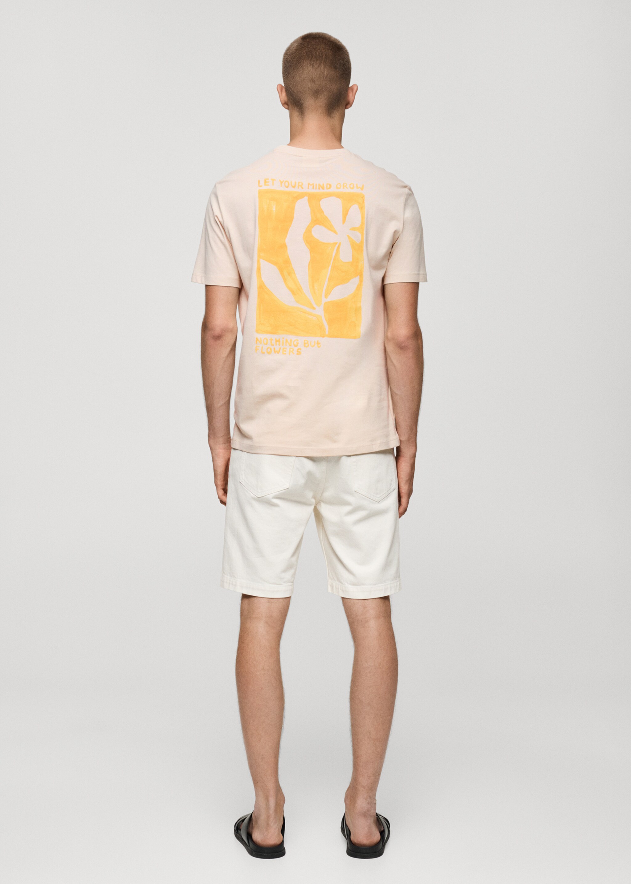 T-Shirt aus 100 % Baumwolle mit Muster auf der Brustpartie - Rückseite des Artikels