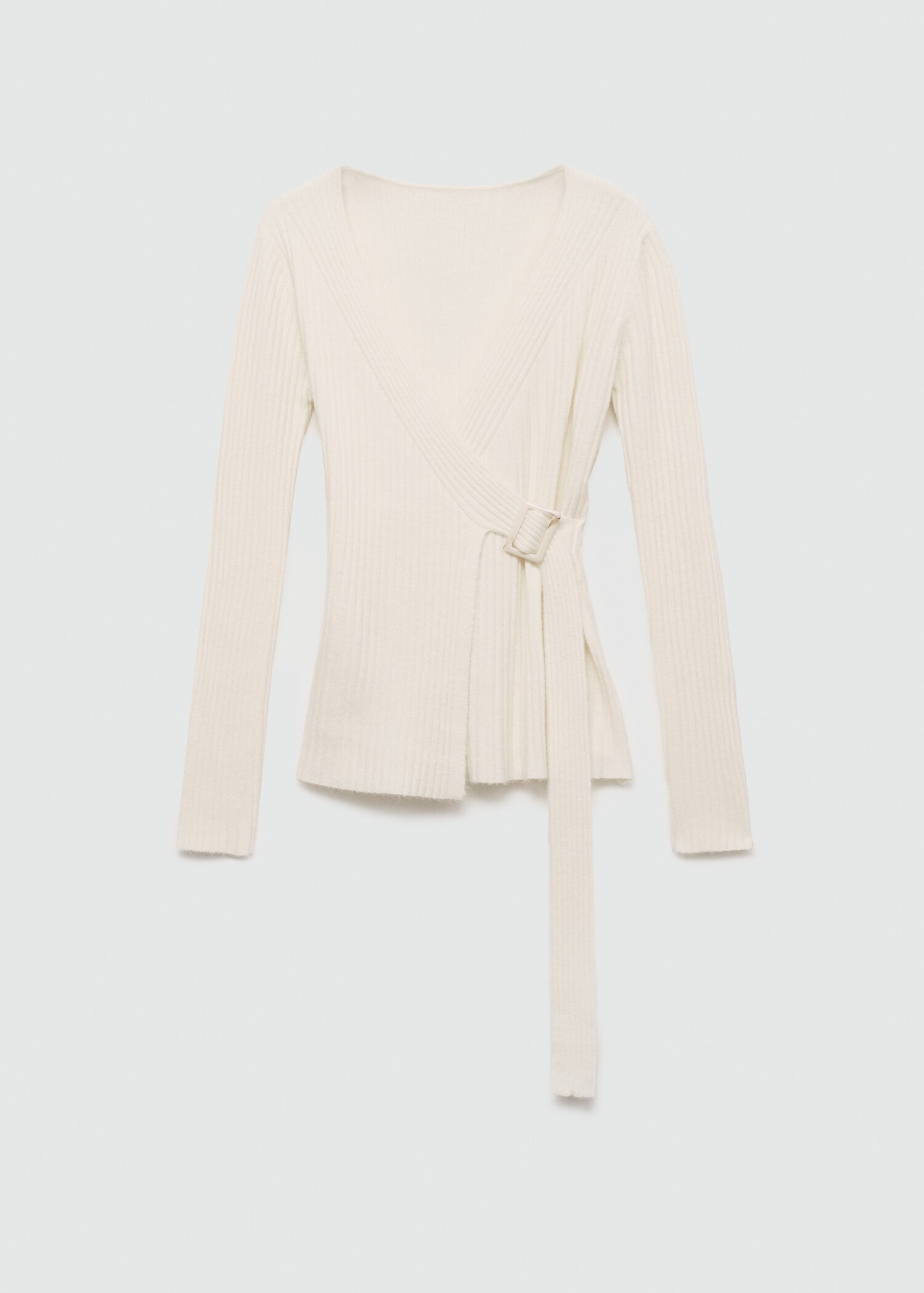 Ribbed cardigan with buckle - Article without model