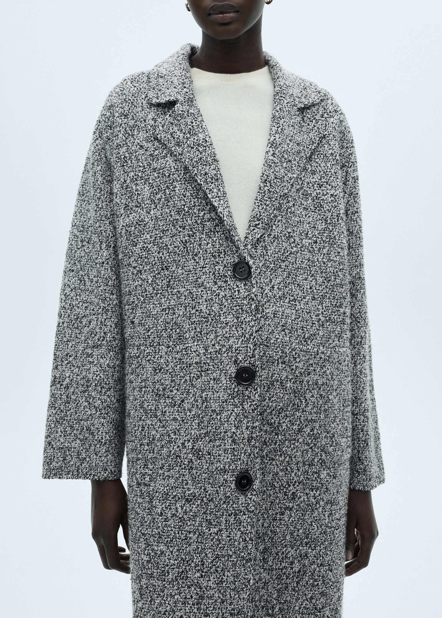 Mottled knitted cotton coat - Details of the article 1