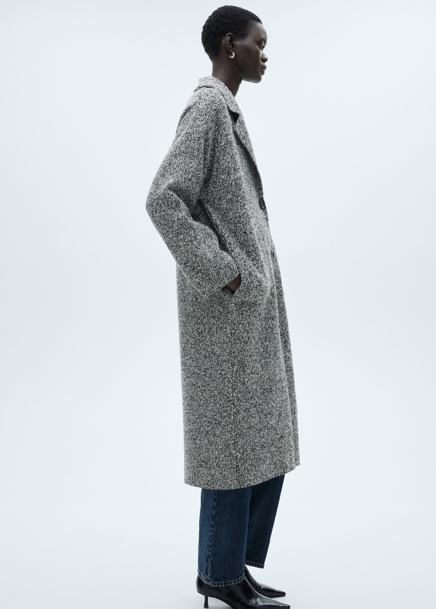 Mottled knitted cotton coat - Details of the article 4