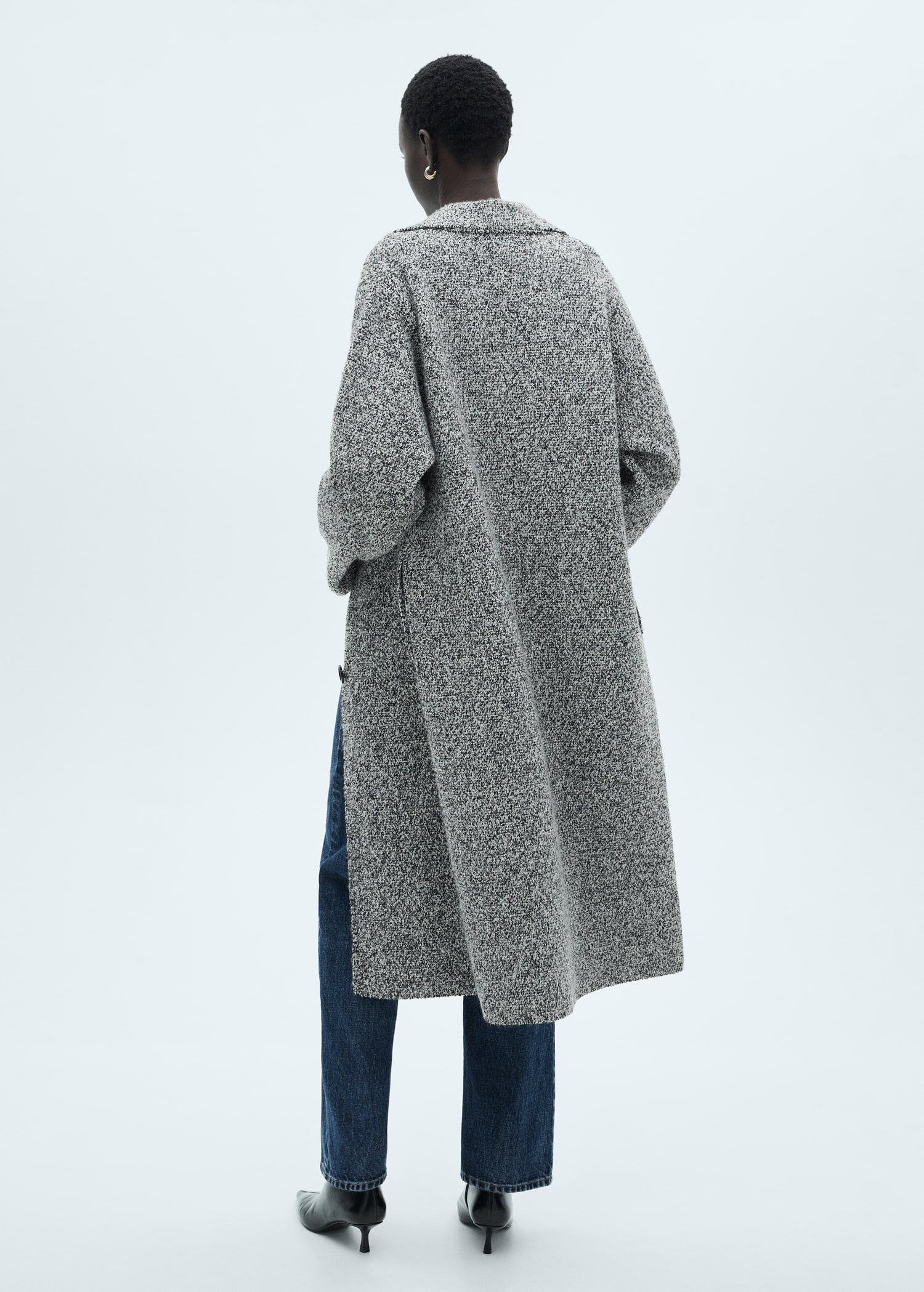 Mottled knitted cotton coat - Reverse of the article