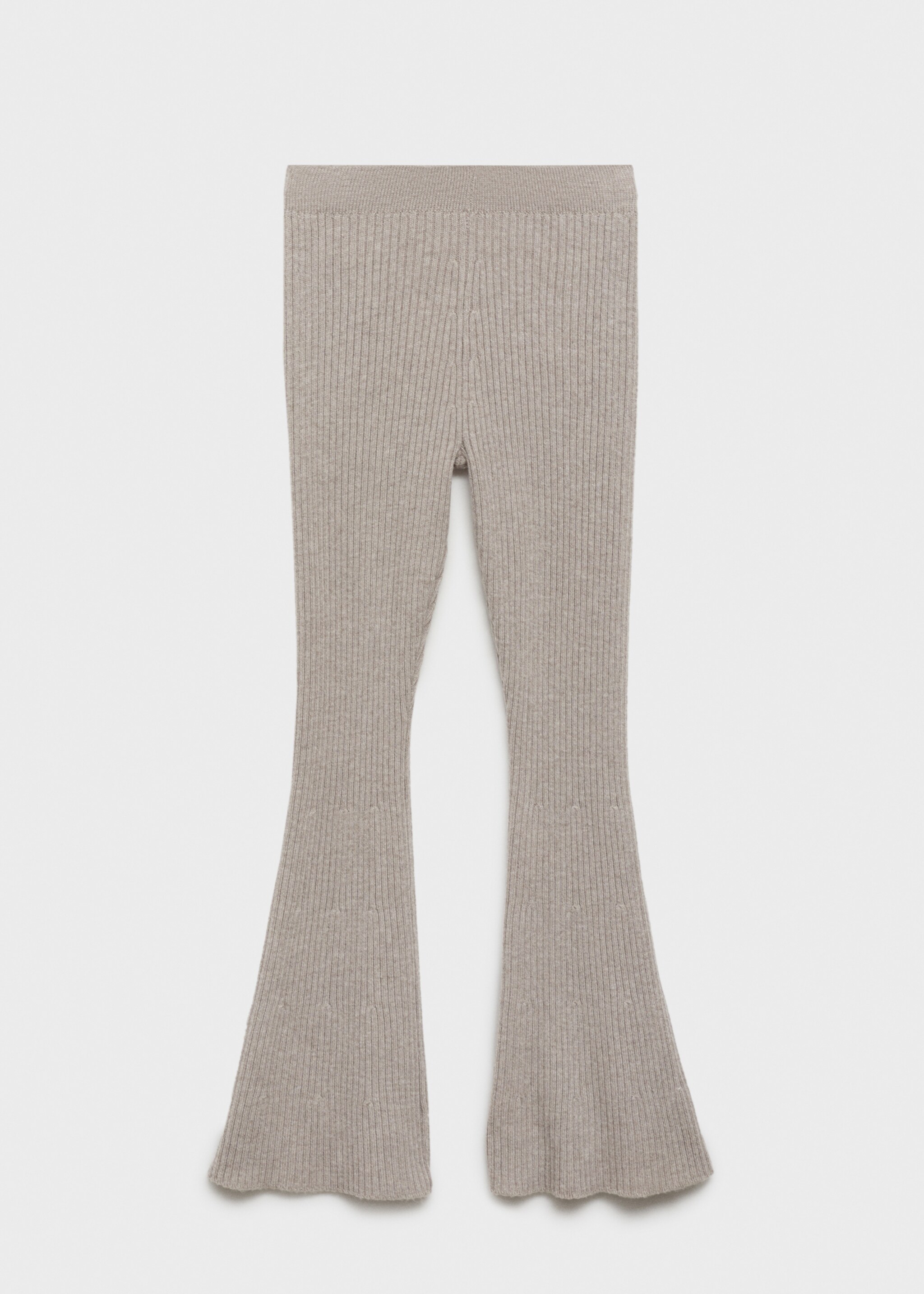 Flared ribbed knitted pants - Article without model, Light/Pastel Grey. Ref: 77097663-00.