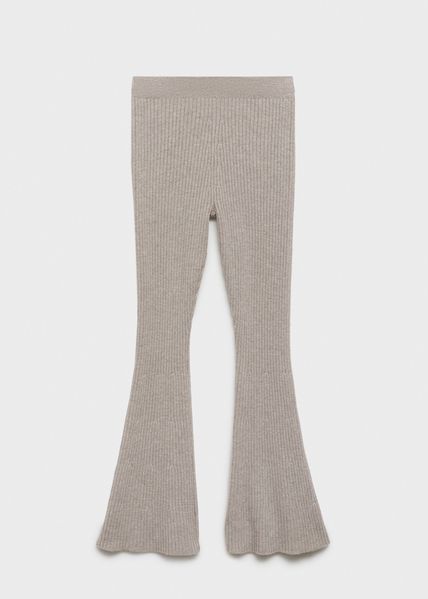 Flared ribbed knitted pants - Article without model