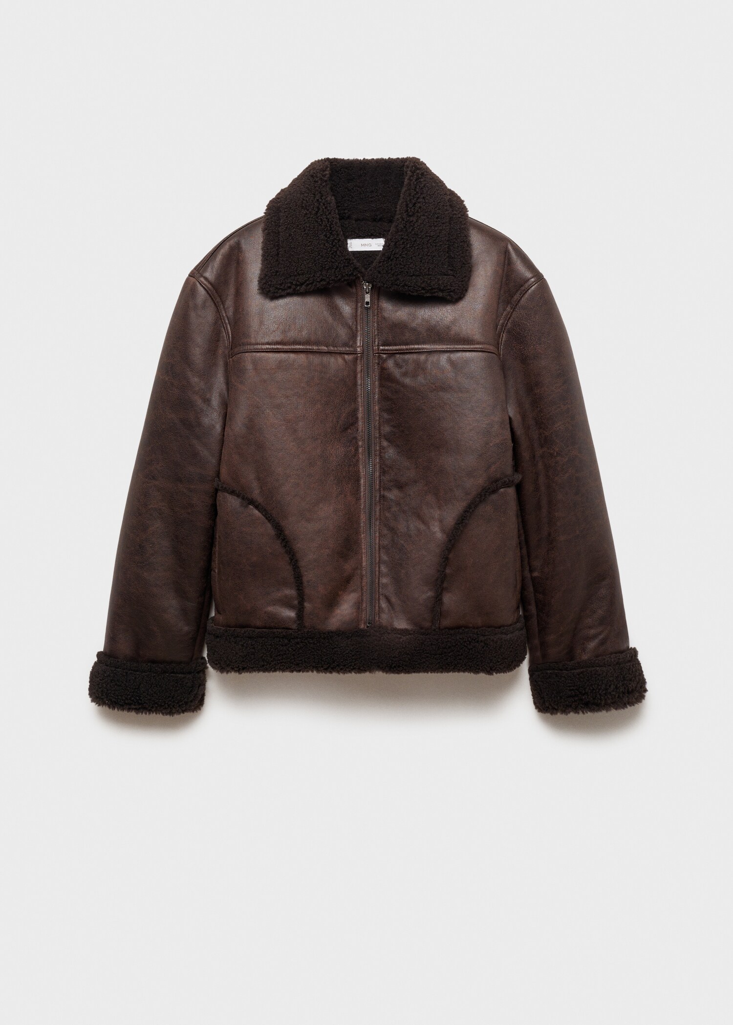 Blouson simili-cuir imitation mouton retourné - Article sans modèle