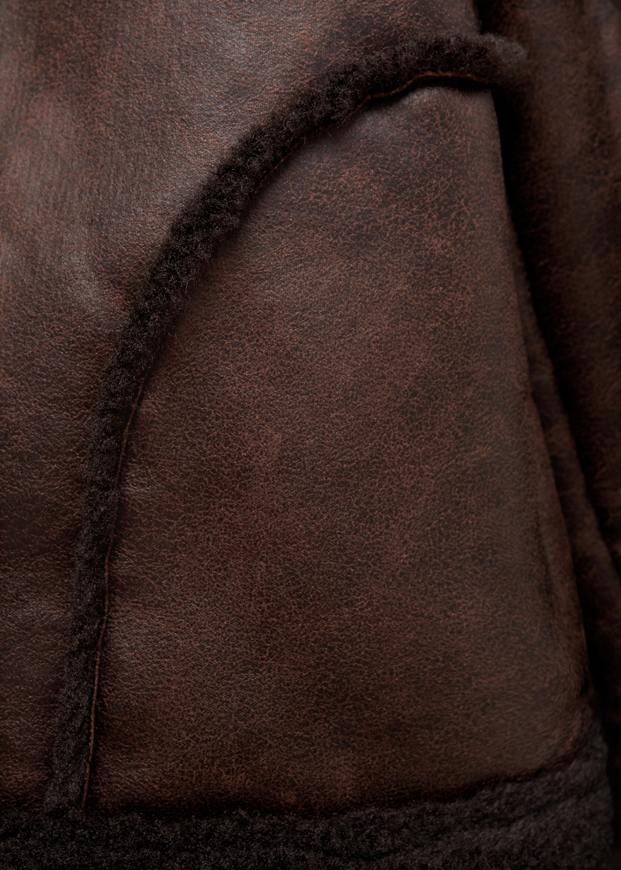 Blouson simili-cuir imitation mouton retourné - Détail de l'article 0, Marron. Ref: 77097668-00.