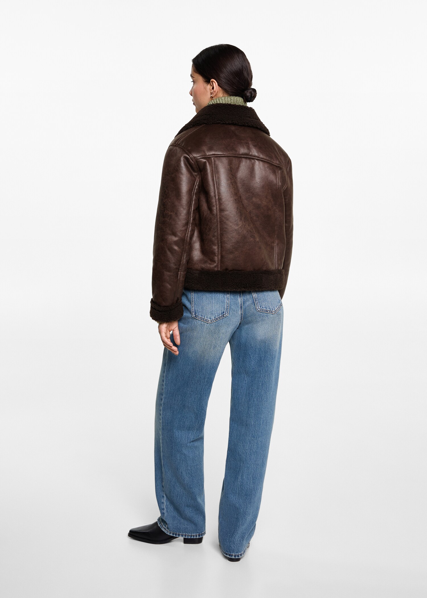 Blouson simili-cuir imitation mouton retourné - Verso de l’article