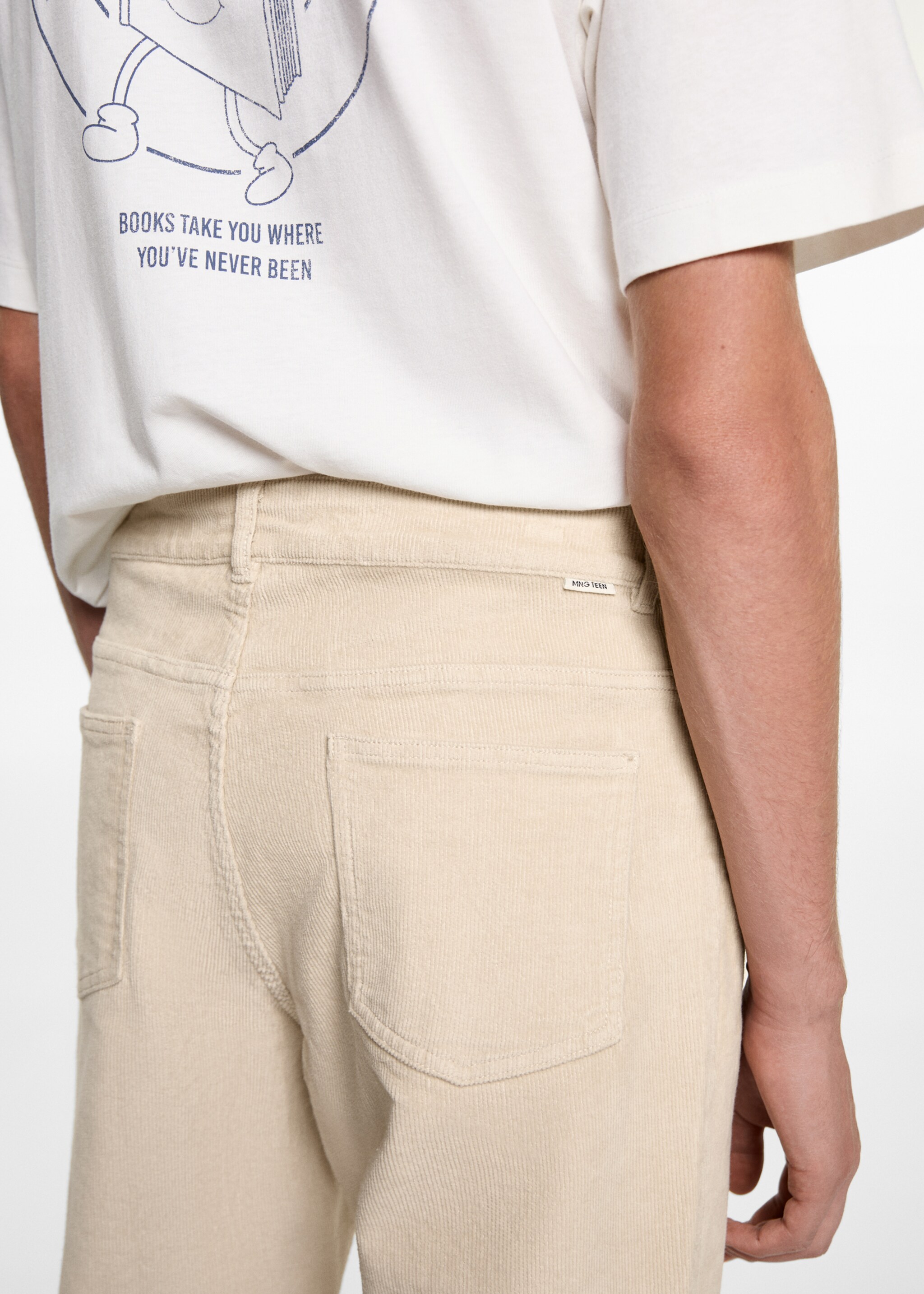 Slim Fit-Cordhose - Detail des Artikels 6, Beige. Ref: 77097672-00.