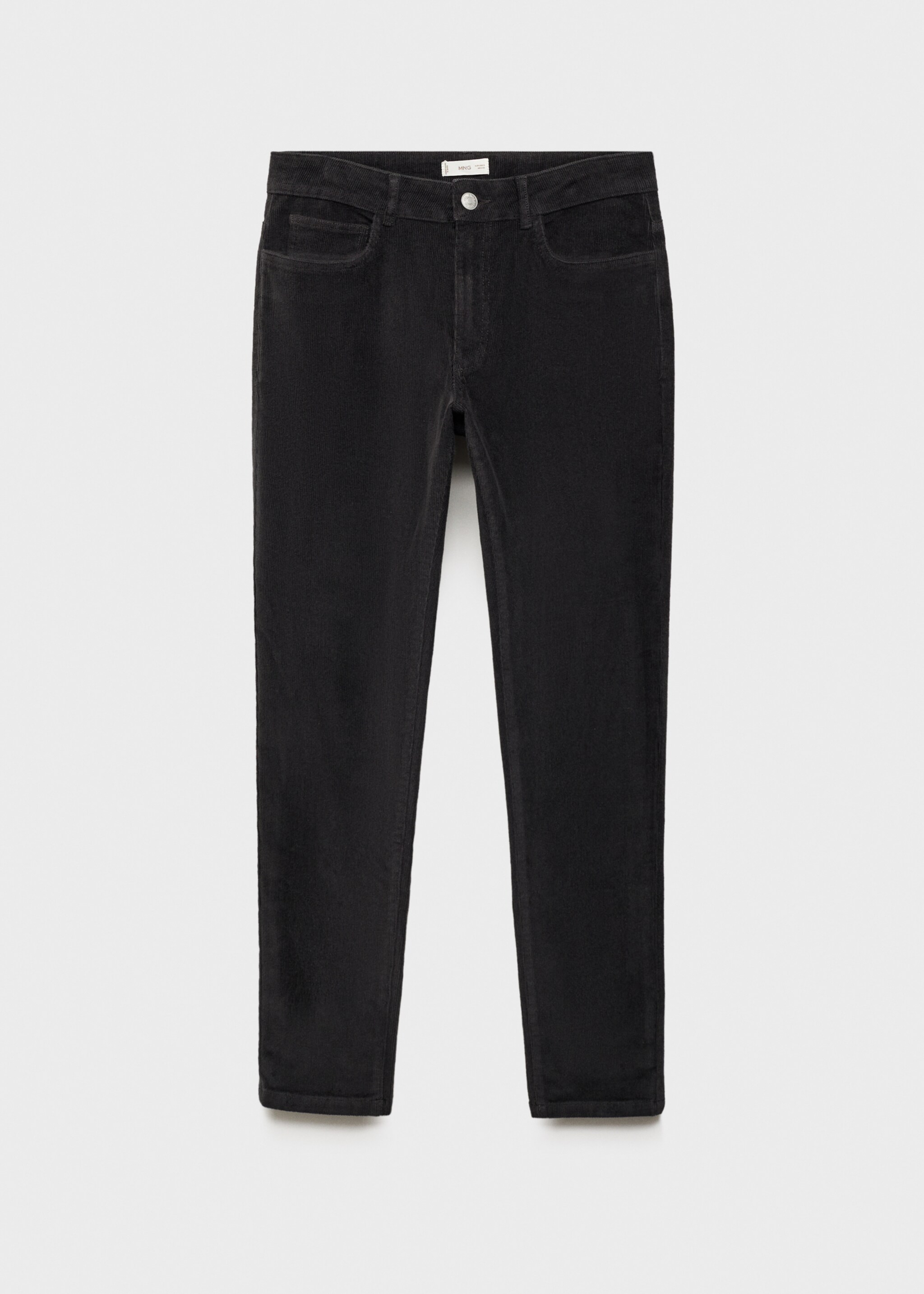 Pantalon slim fit en velours côtelé - Article sans modèle, Gris anthracite. Ref: 77097672-00.