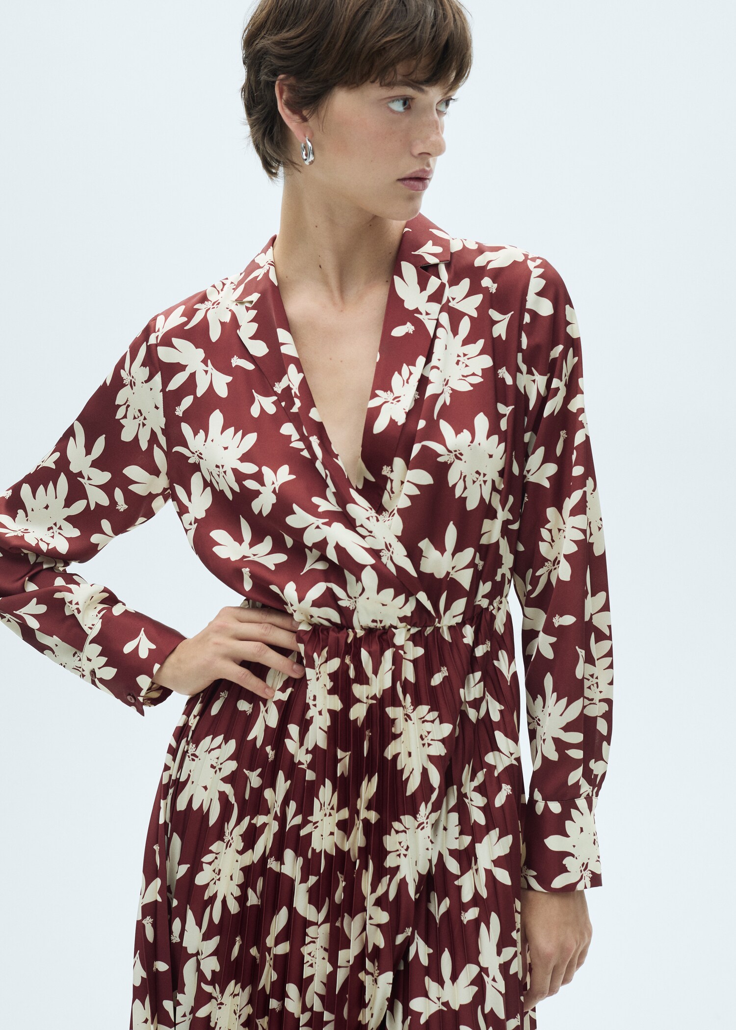Printed pleated dress - Medium plane