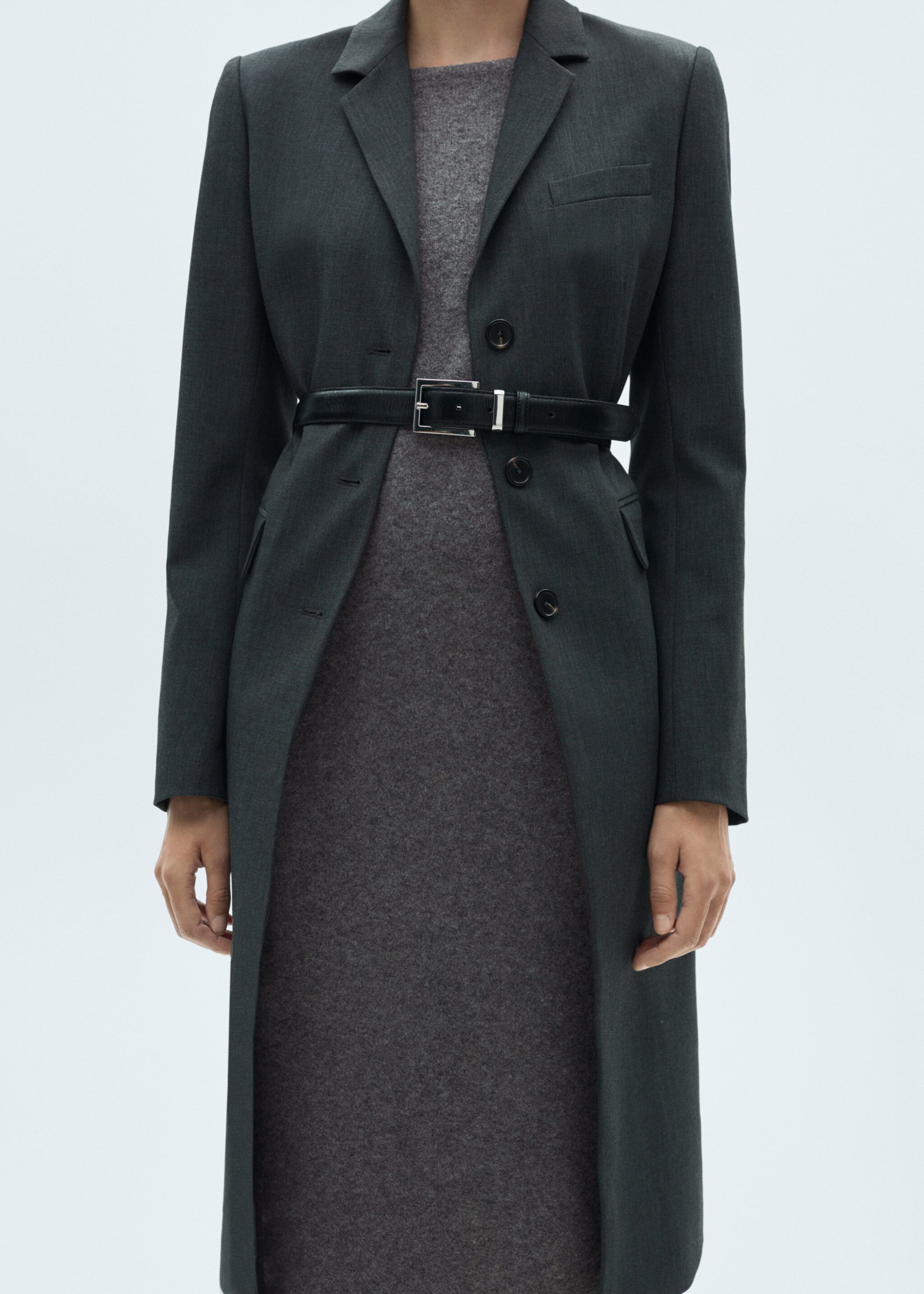 Knit midi dress - Medium plane, Medium Heather Grey. Ref: 77097678-00.