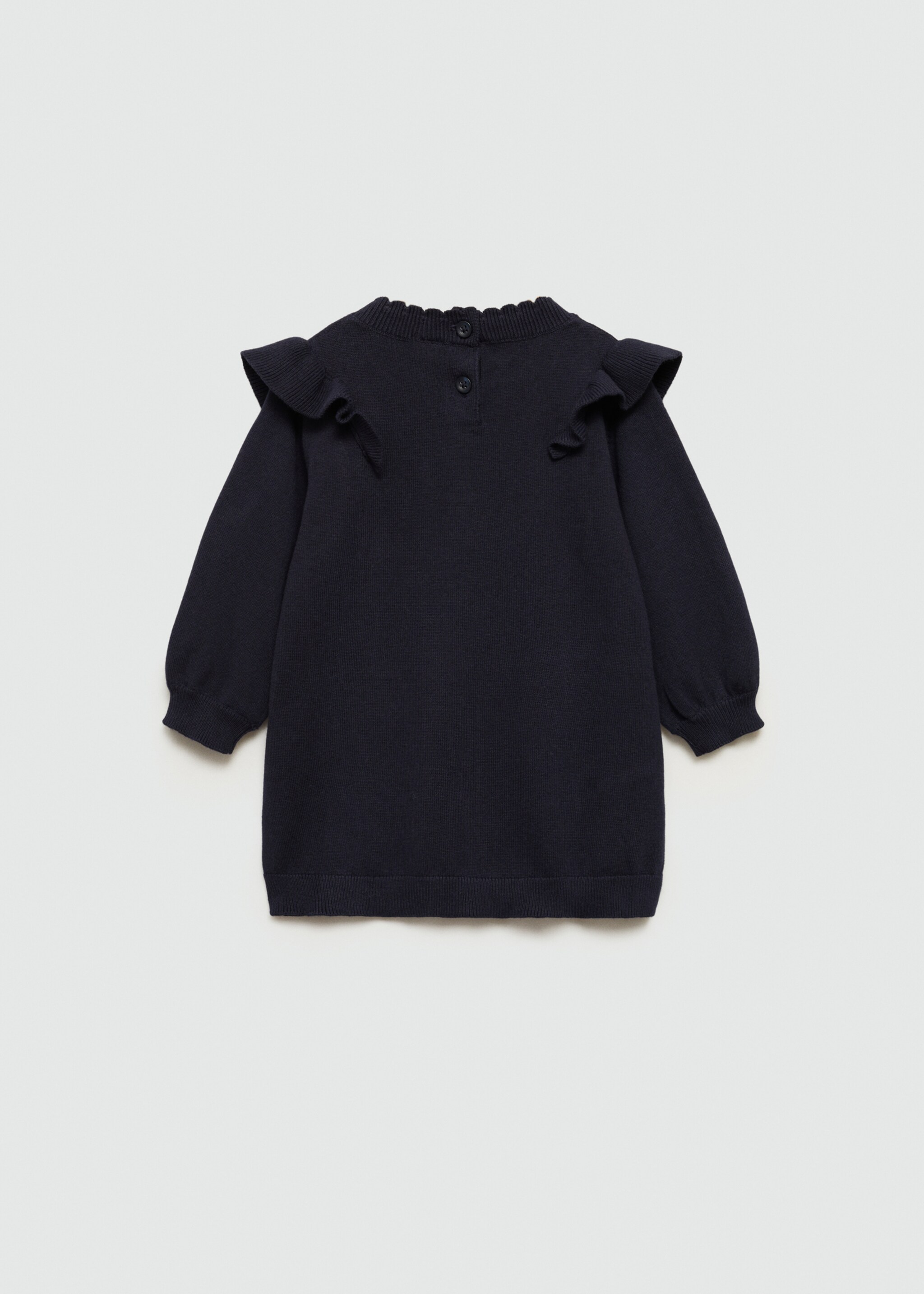 Ruffle knit dress - Reverse of the article, Dark Navy. Ref: 77097679-00.