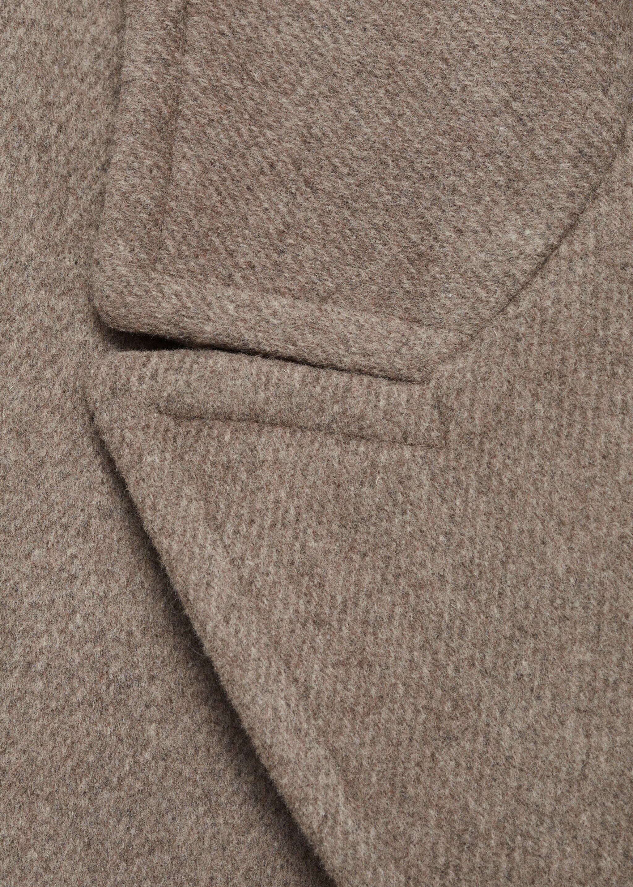 Wool coat with lapels - Details of the article 8, Medium Brown. Ref: 77097683-00.