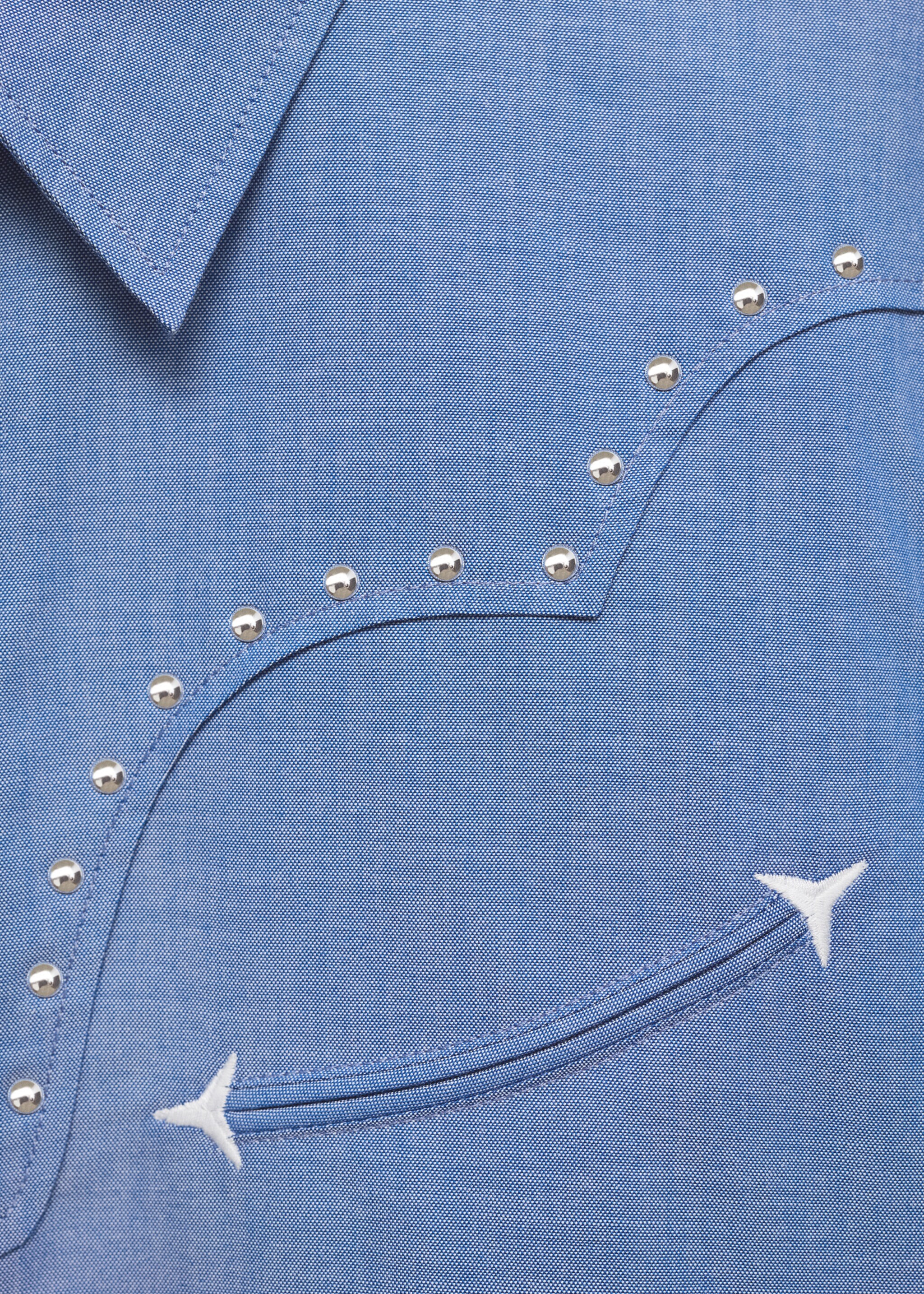 Chemise coton détail studs - Détail de l'article 0, Bleu. Ref: 77097684-00.