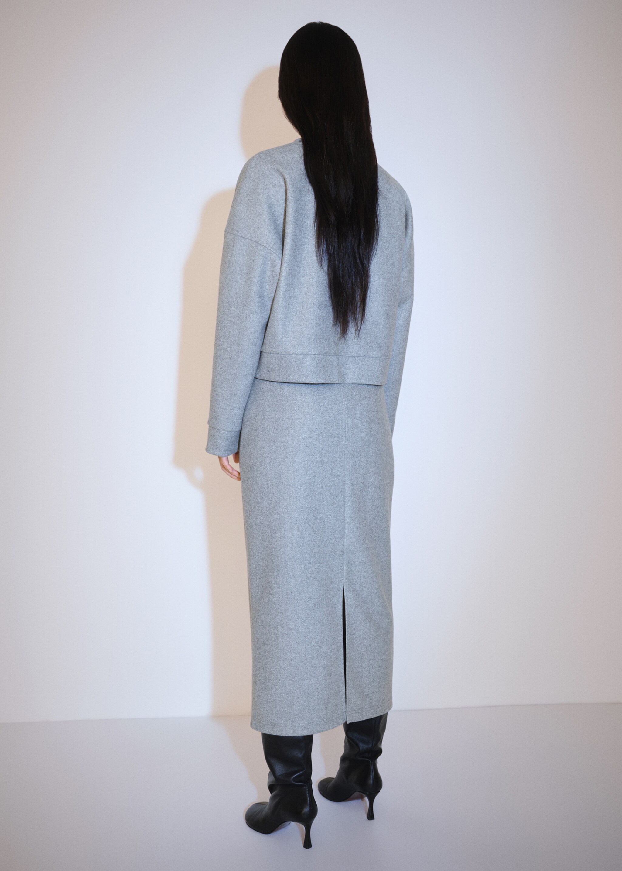 Sweatshirt midi brim - Reverse of the article, Grey. Ref: 77097685-00.