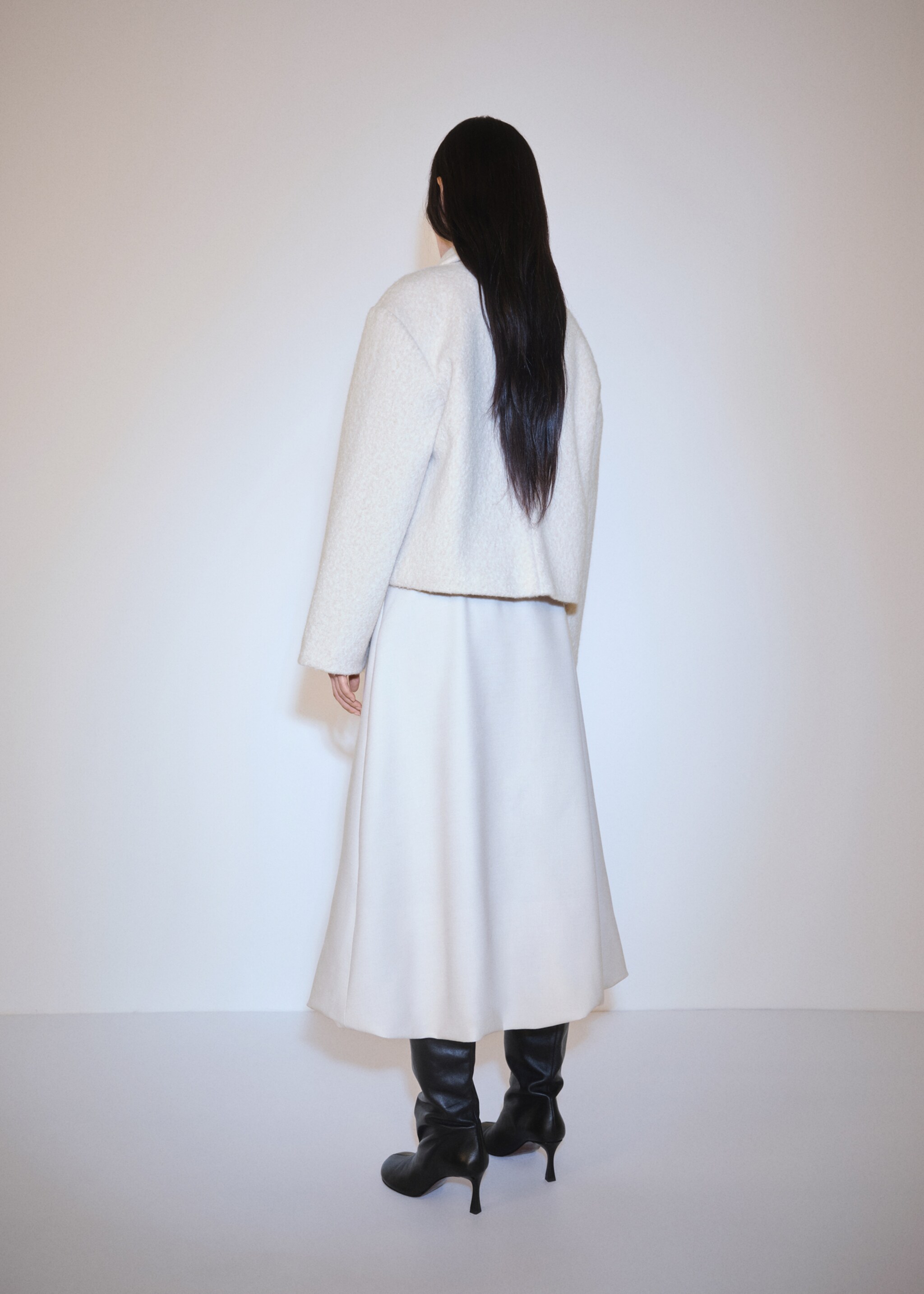 Jacket with scarf and pockets - Reverse of the article, Beige. Ref: 77097690-00.