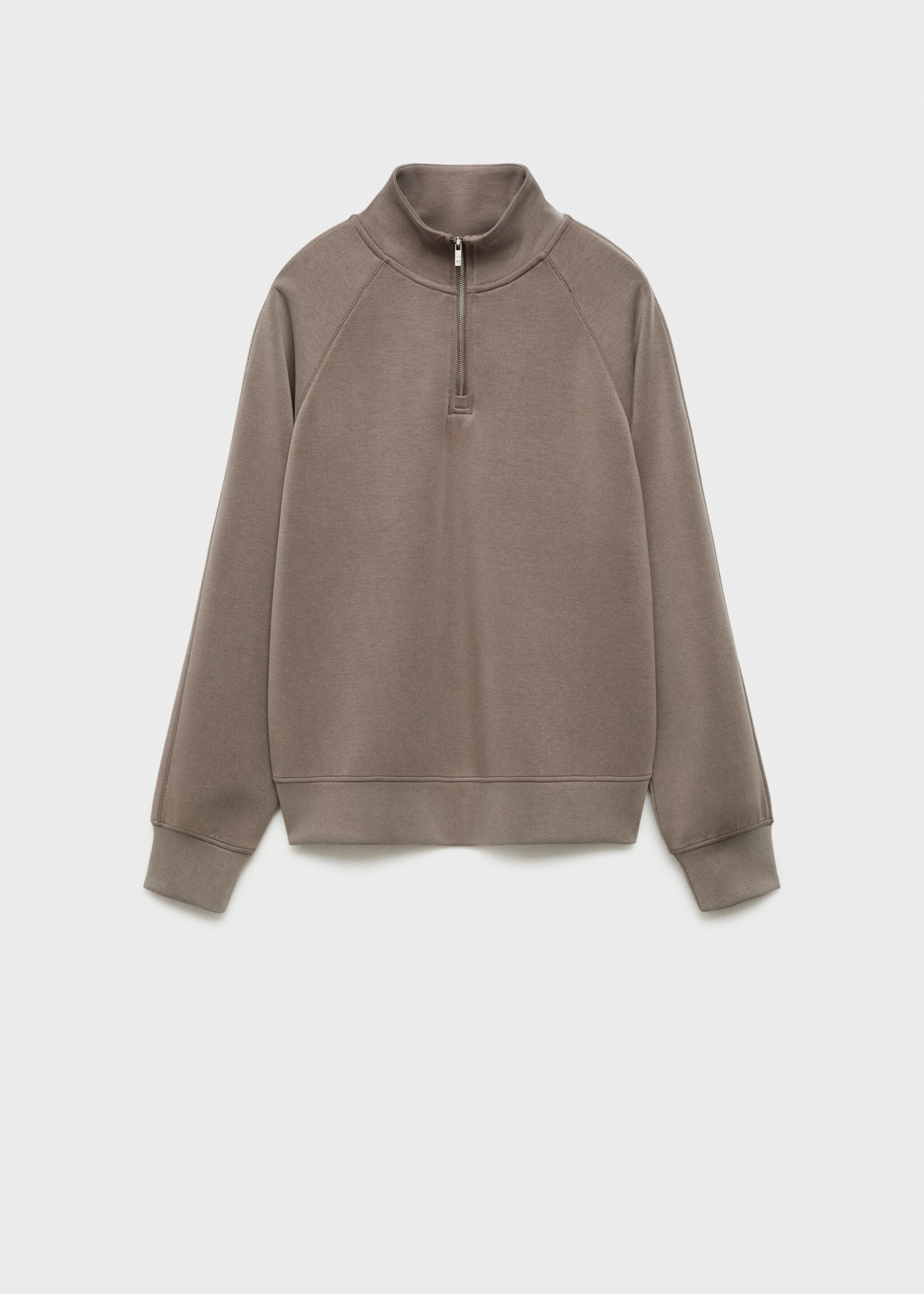 Turtleneck sweatshirt with zip - Article without model, Medium Brown. Ref: 77097691-00.
