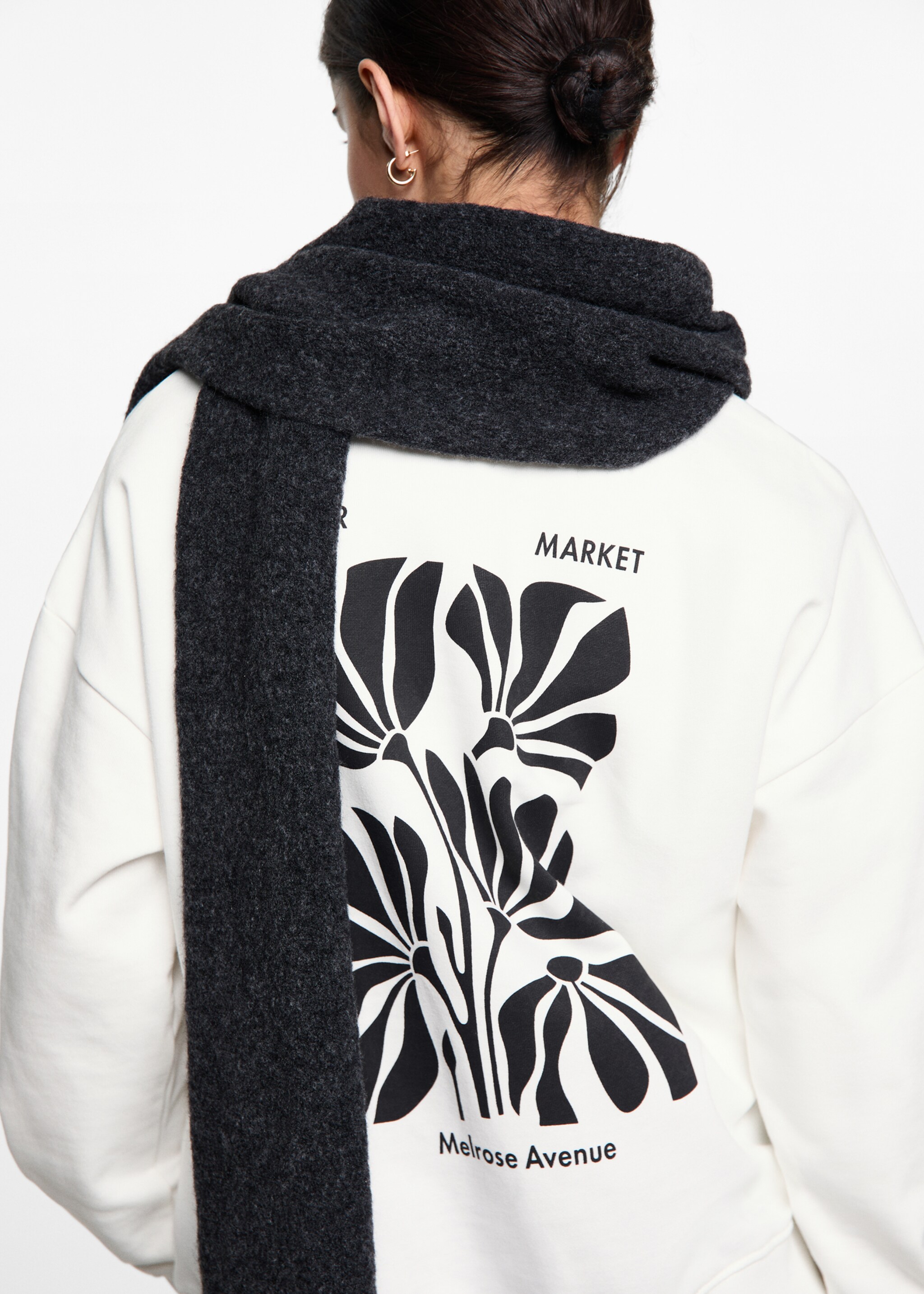 Sweat-shirt coton imprimé - Détail de l'article 6, Blanc cassé. Ref: 77097692-00.