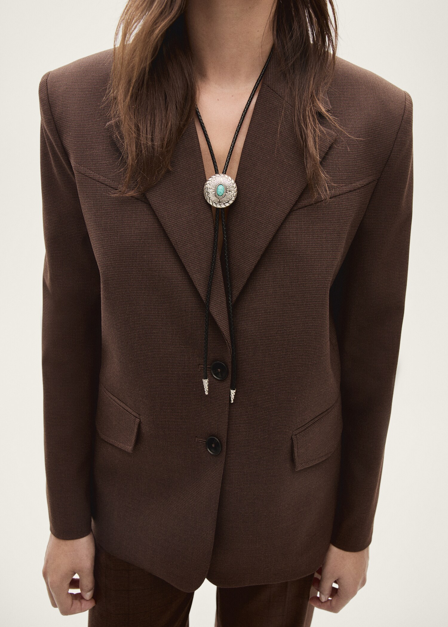 Micro-houndstooth suit jacket - Medium plane