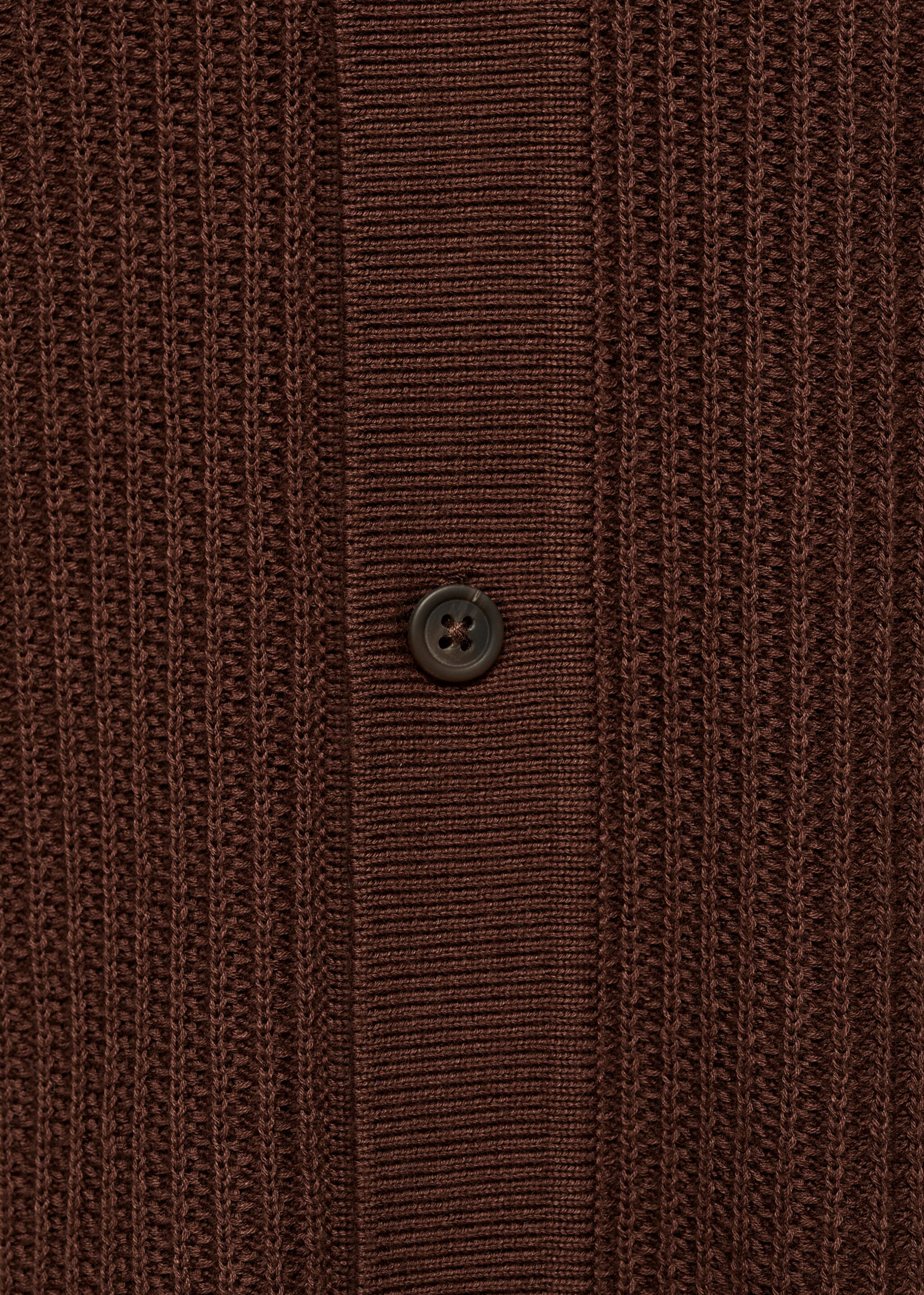 Fijngebreid geribd poloshirt met knopen - Detail van het artikel 0