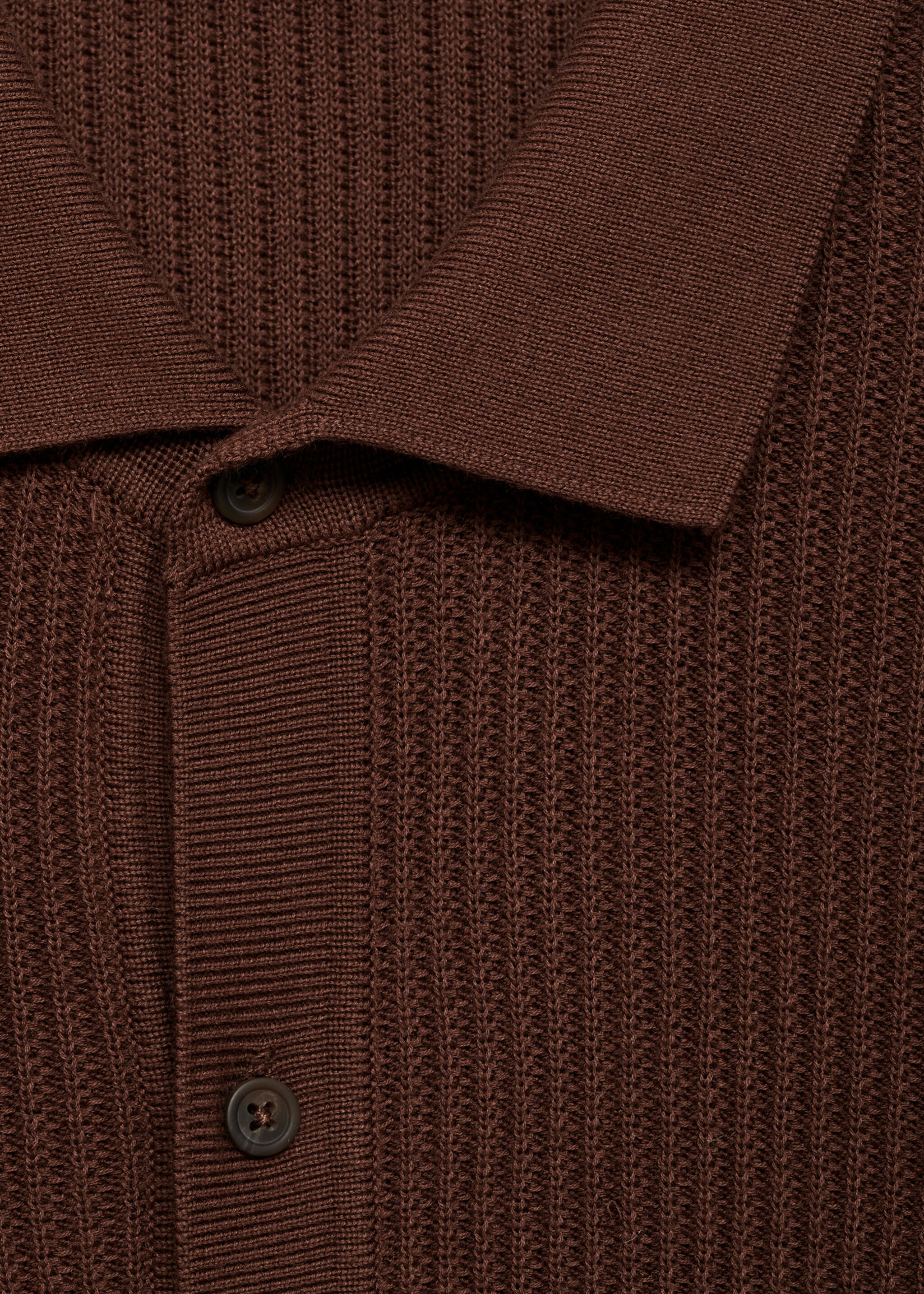 Fijngebreid geribd poloshirt met knopen - Detail van het artikel 8