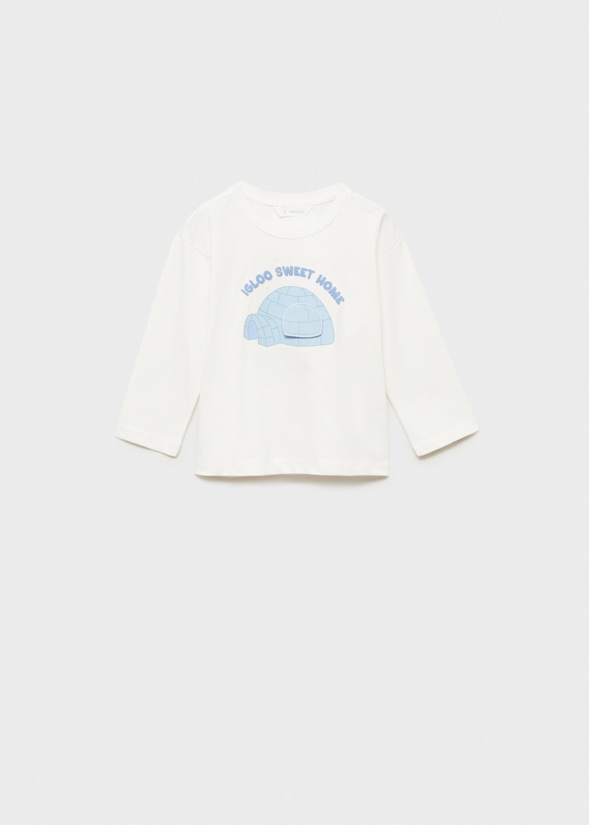 Printed long sleeve t-shirt - Article without model, Off White. Ref: 77097699-00.