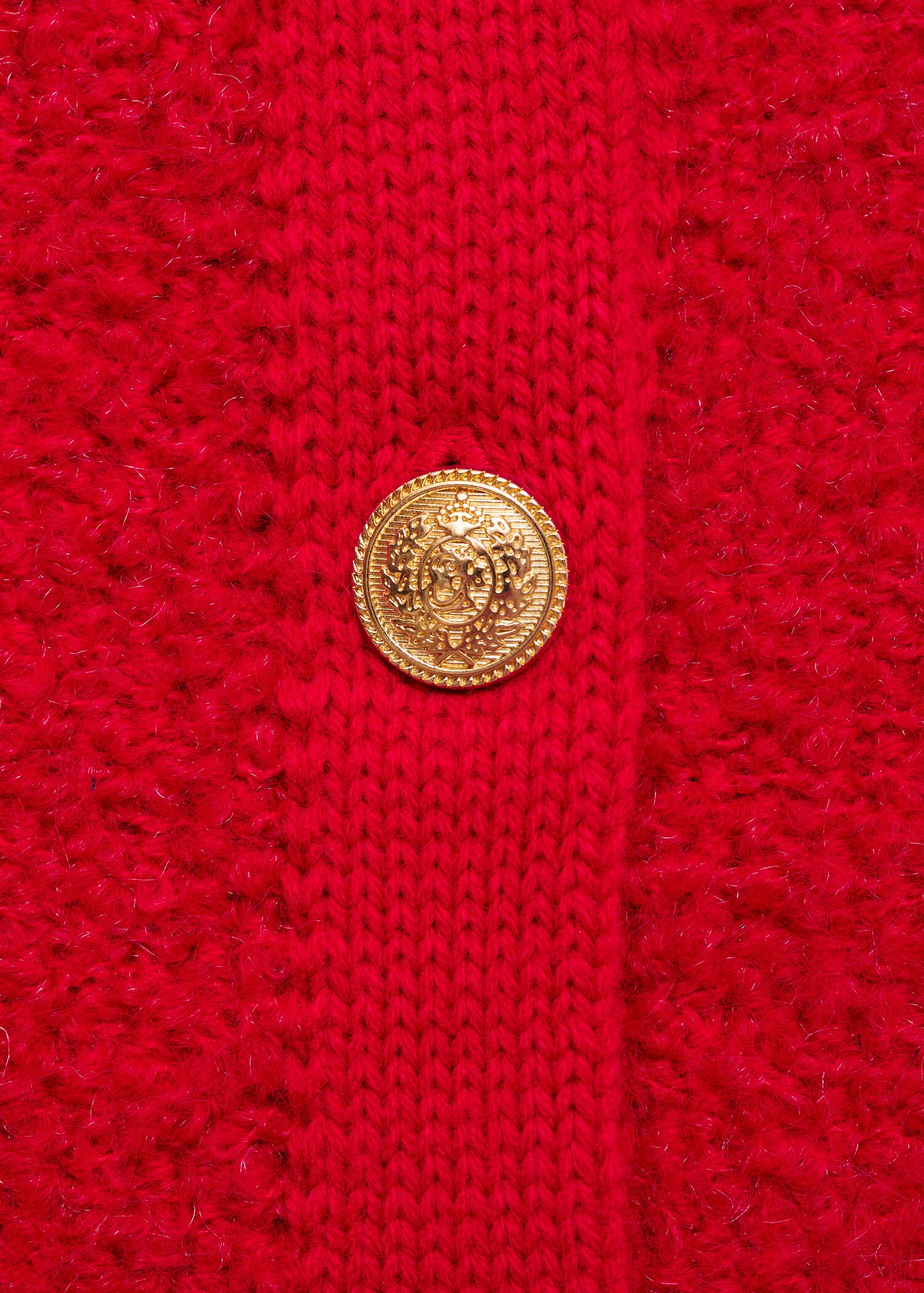 Curly-knit cardigan with jewel buttons - Details of the article 0