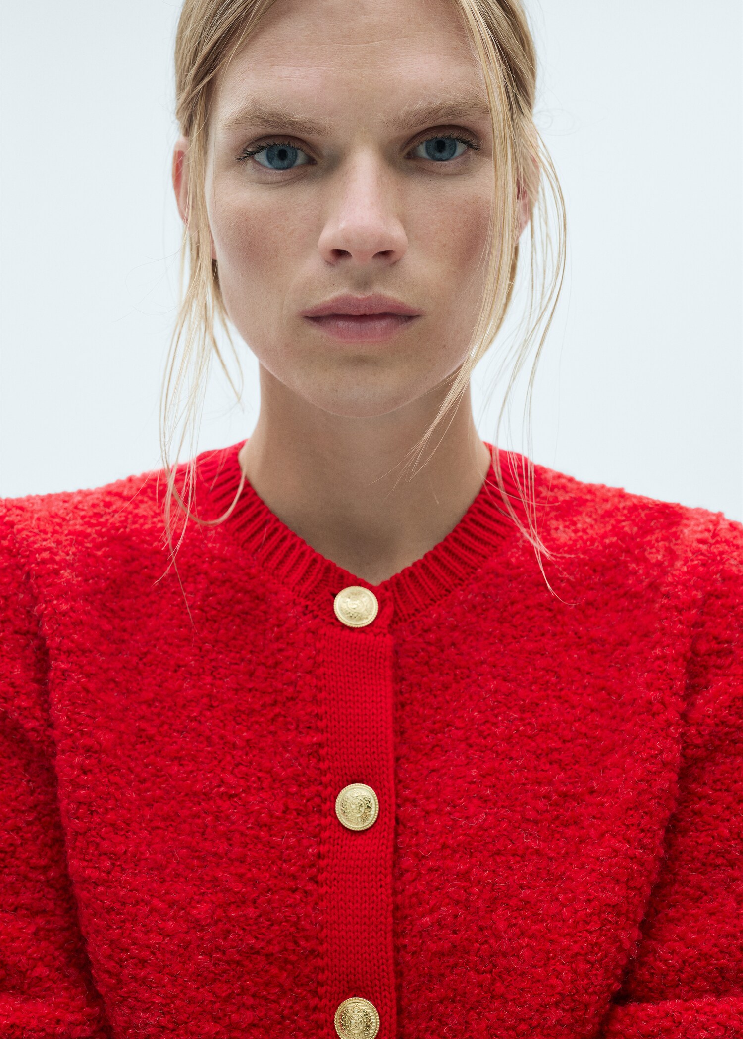 Curly-knit cardigan with jewel buttons - Details of the article 1