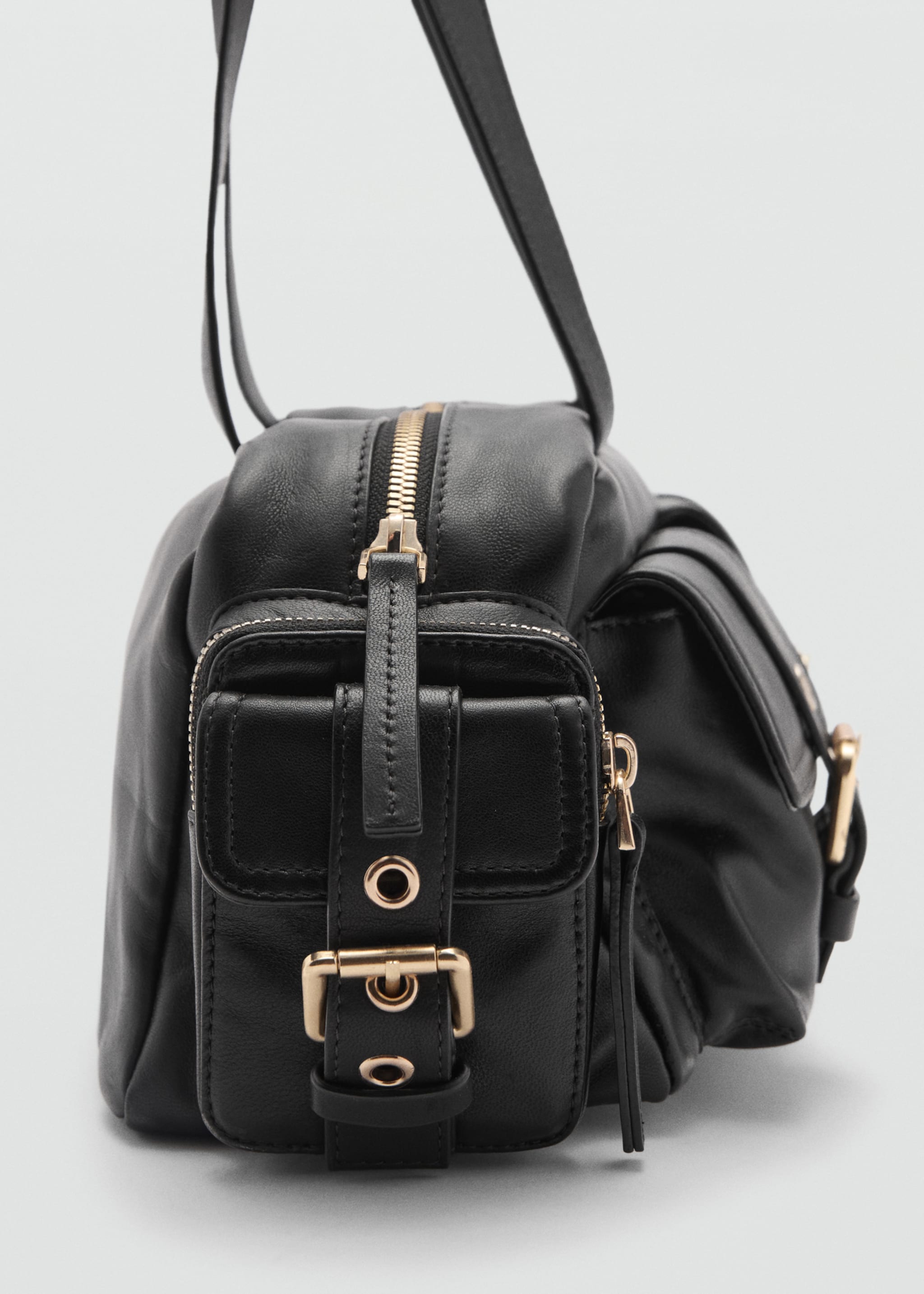 Bolso piel bolsillos - Detalle del artículo 1, Negro. Ref: 77097711-00.
