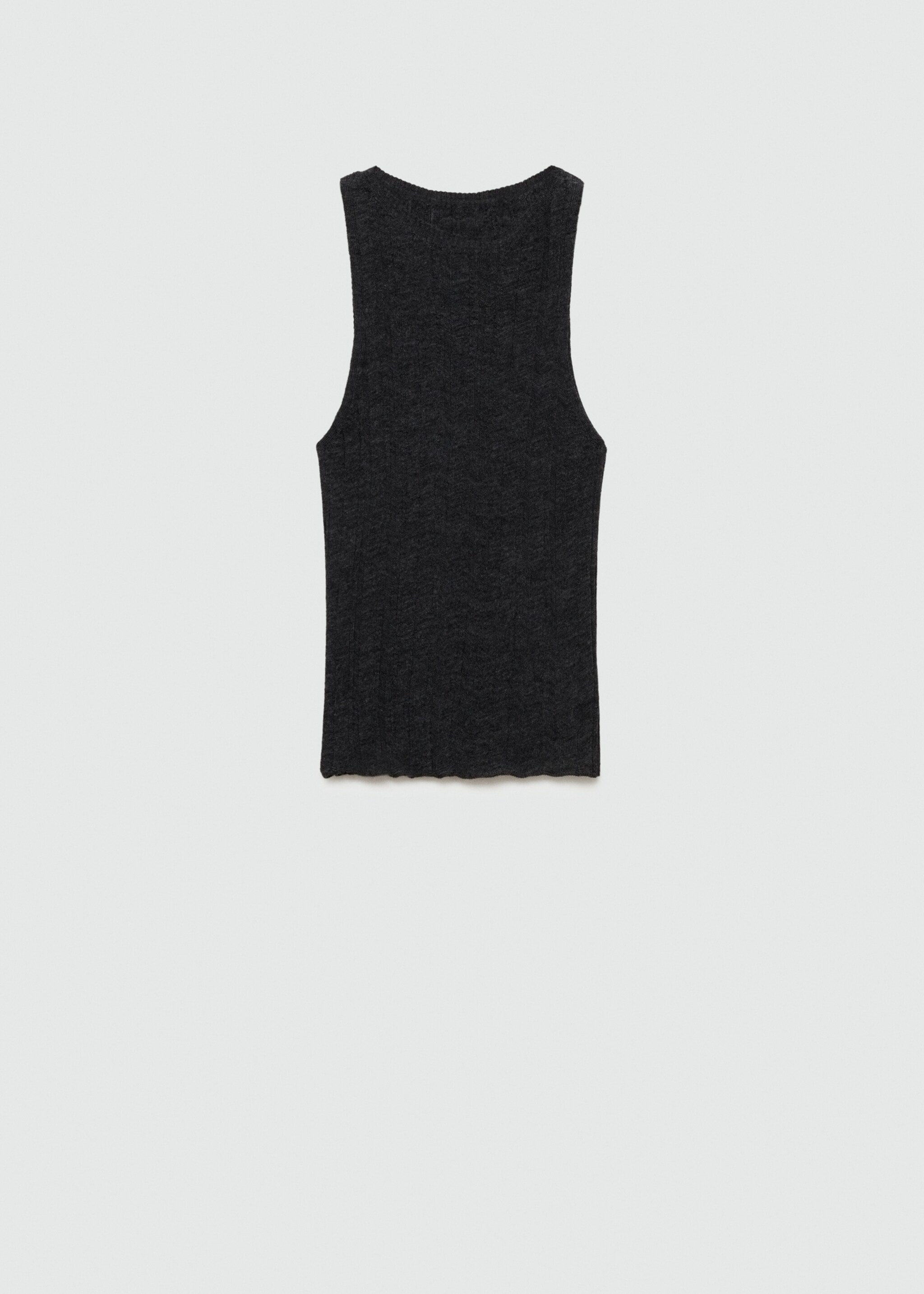 Knit halter top - Article without model, Dark Heather Grey. Ref: 77097713-00.
