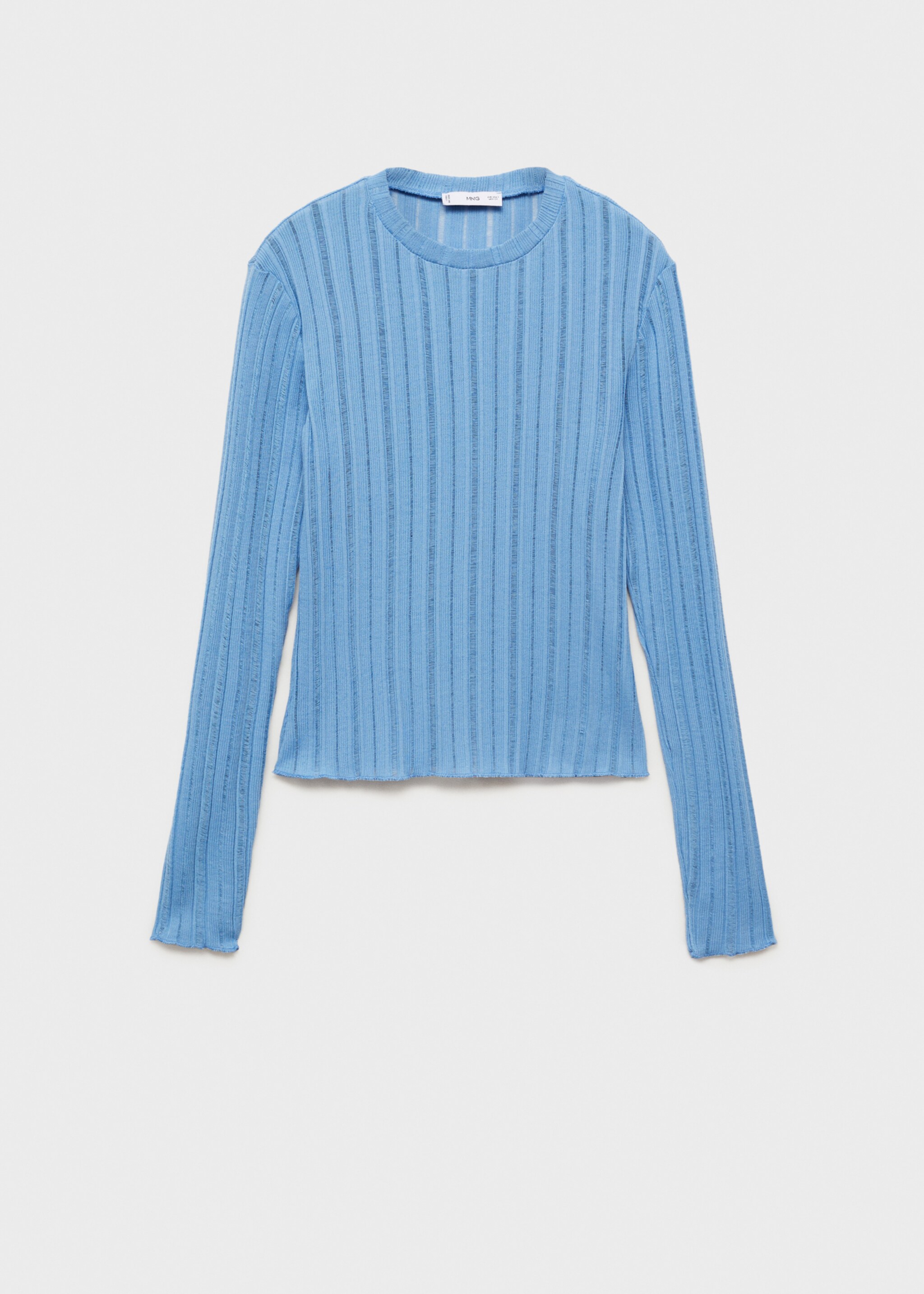Long sleeve T-shirt - Article without model, Sky Blue. Ref: 77097715-00.