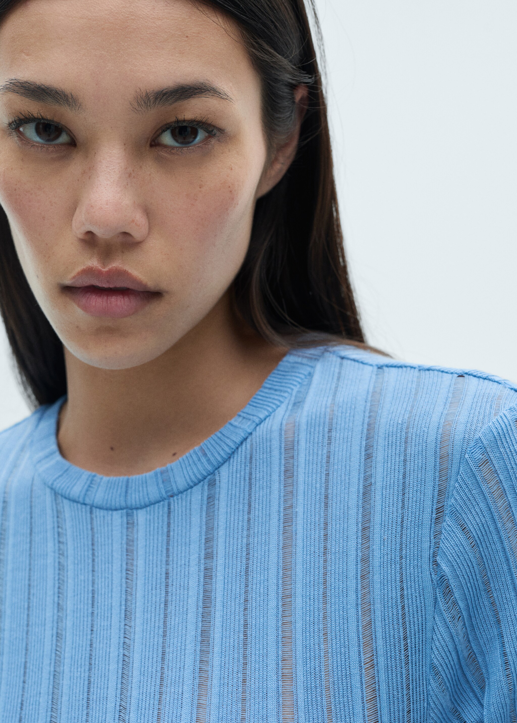 Long sleeve T-shirt - Details of the article 1, Sky Blue. Ref: 77097715-00.