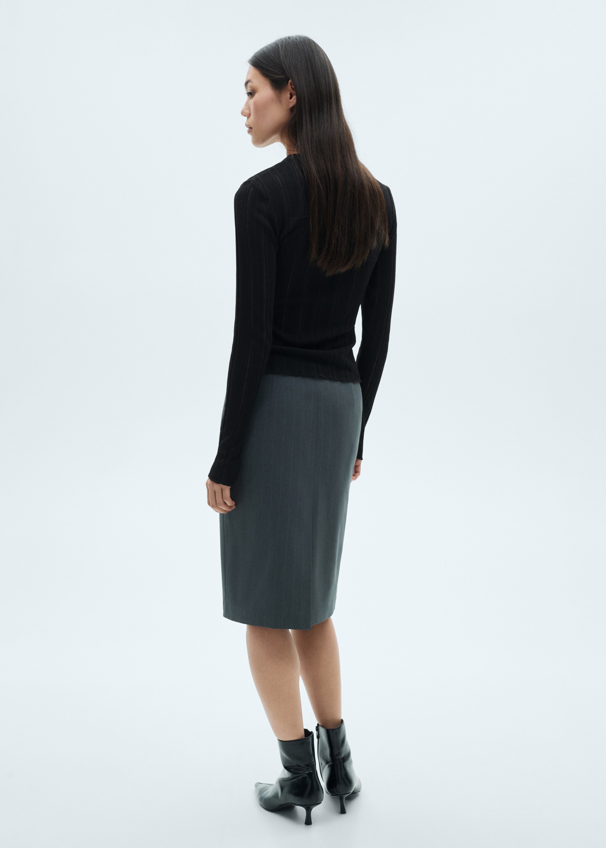 Long sleeve T-shirt - Reverse of the article, Black. Ref: 77097715-00.