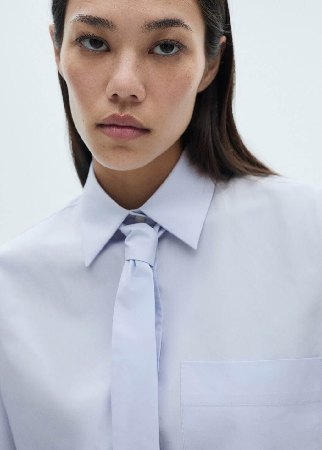 women's shirt and tie