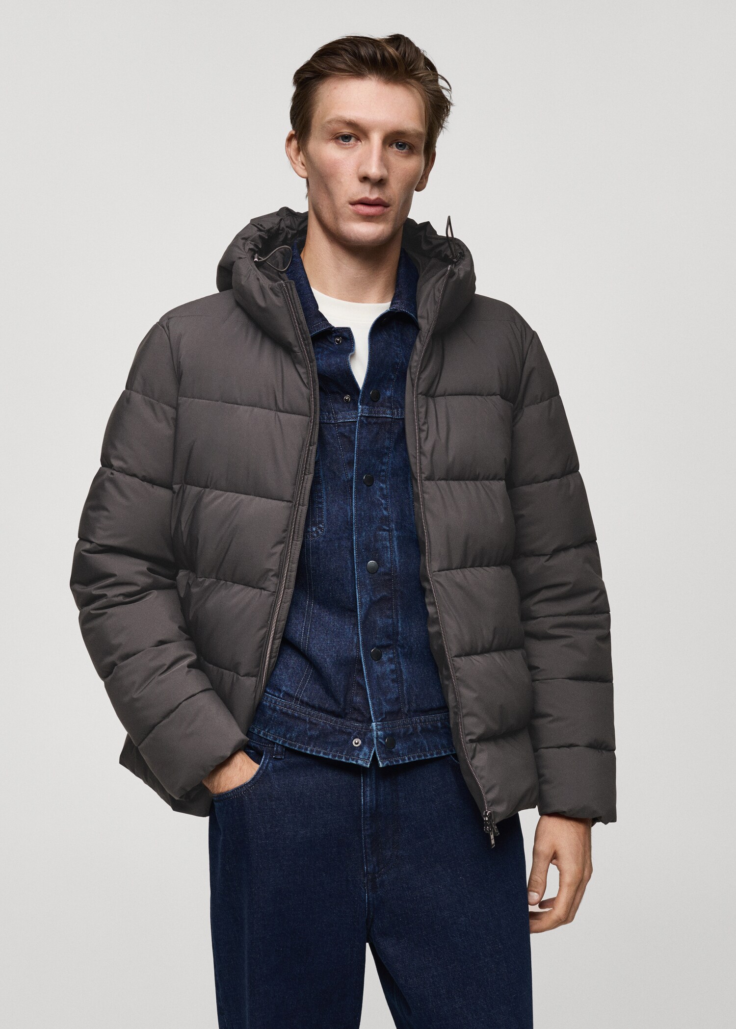 Anorac embuatat impermeable termoregulador - Pla mig