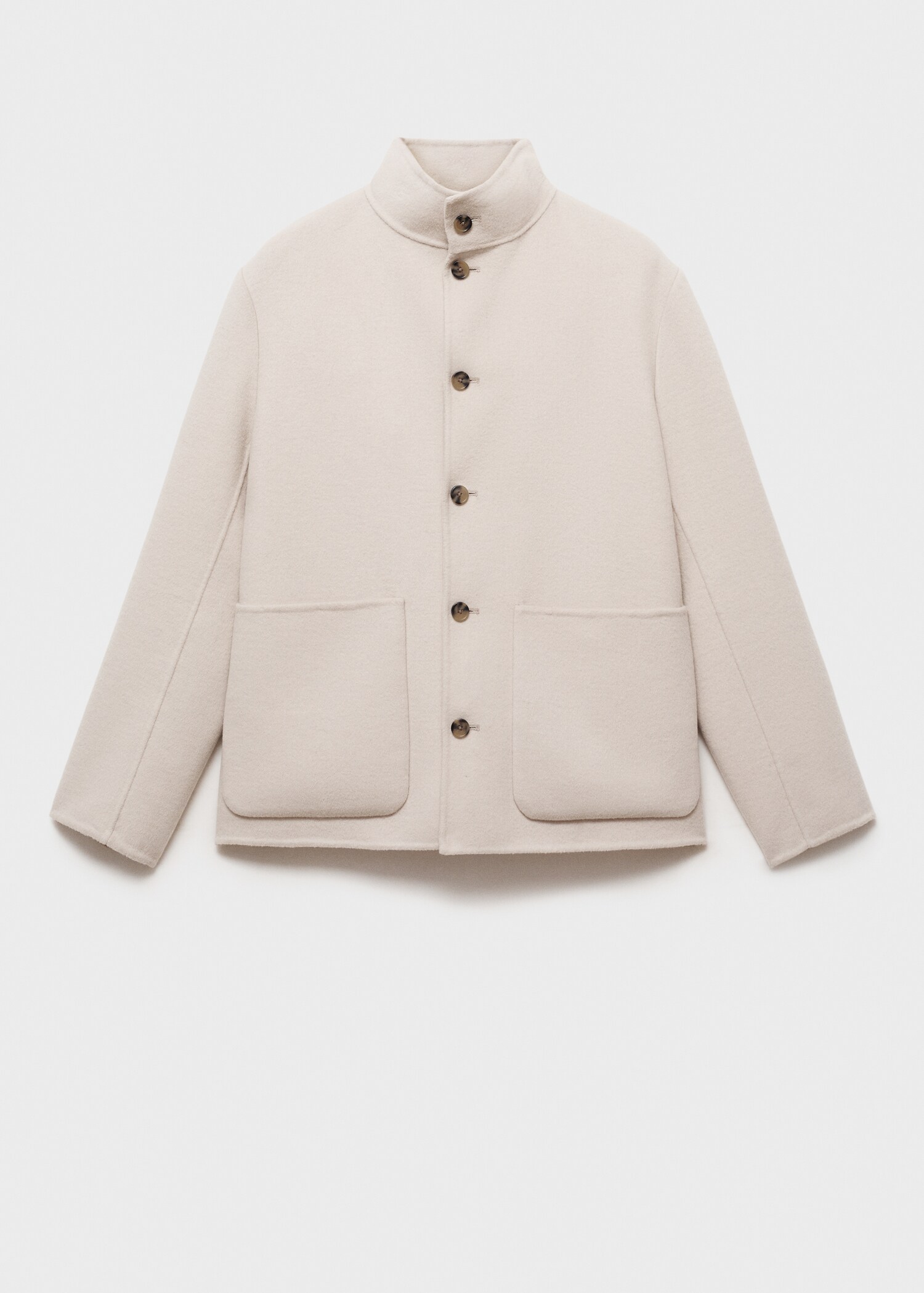Handmade wool jacket with funnel neck - Article without model