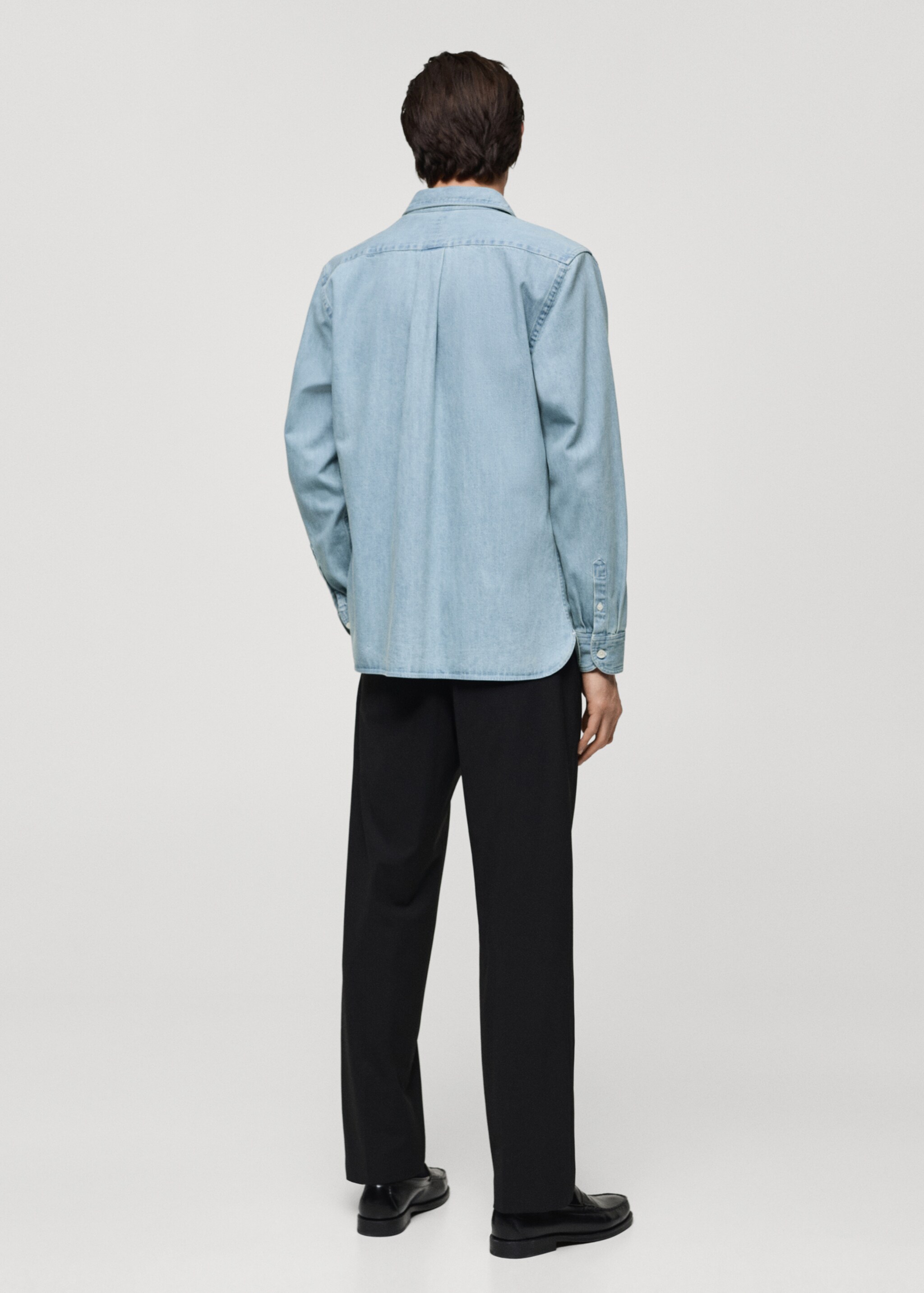 Regular fit denim shirt - Reverse of the article, Light Blue. Ref: 77097916-00.