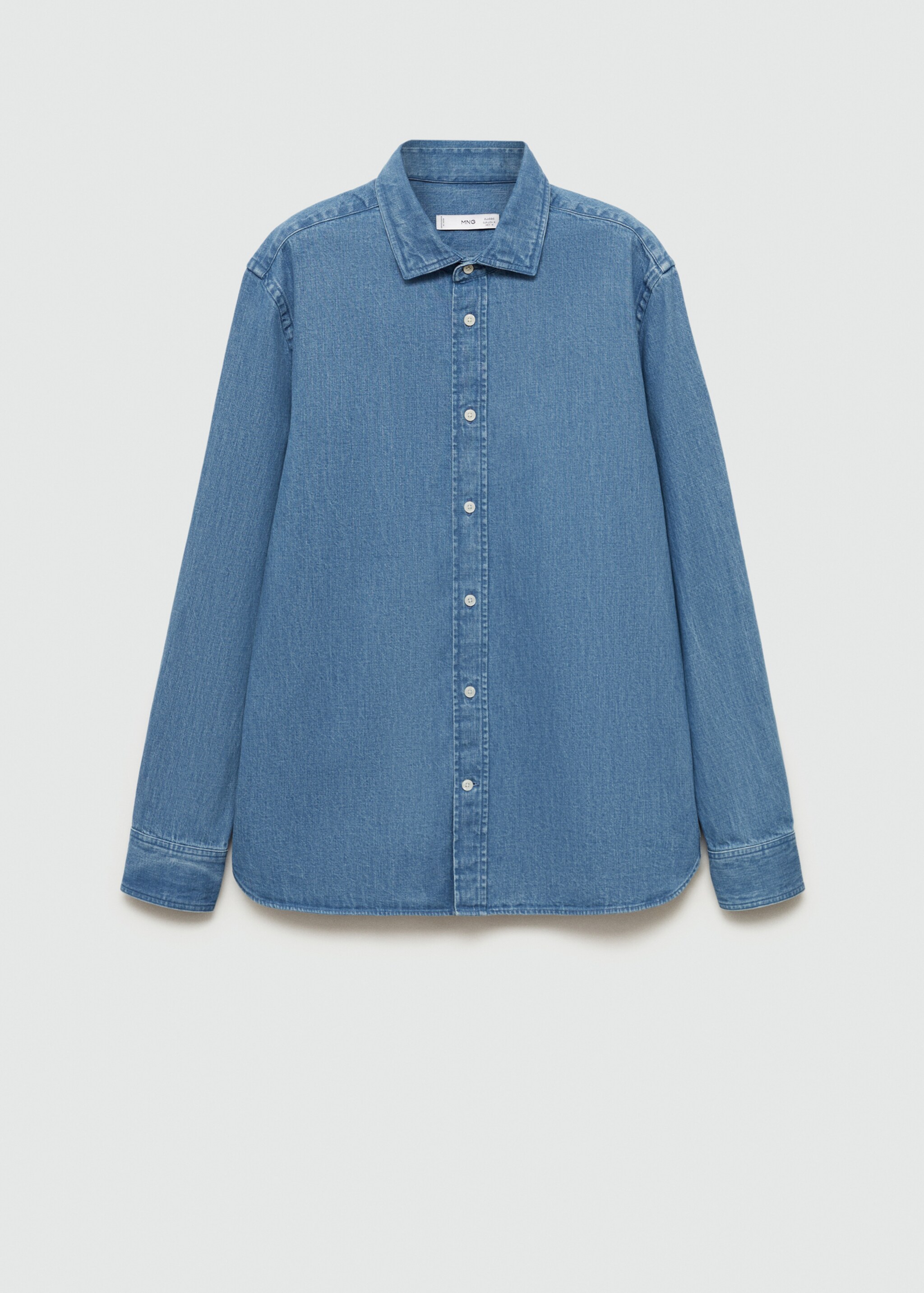 Regular fit denim shirt - Article without model, Medium Blue. Ref: 77097916-00.