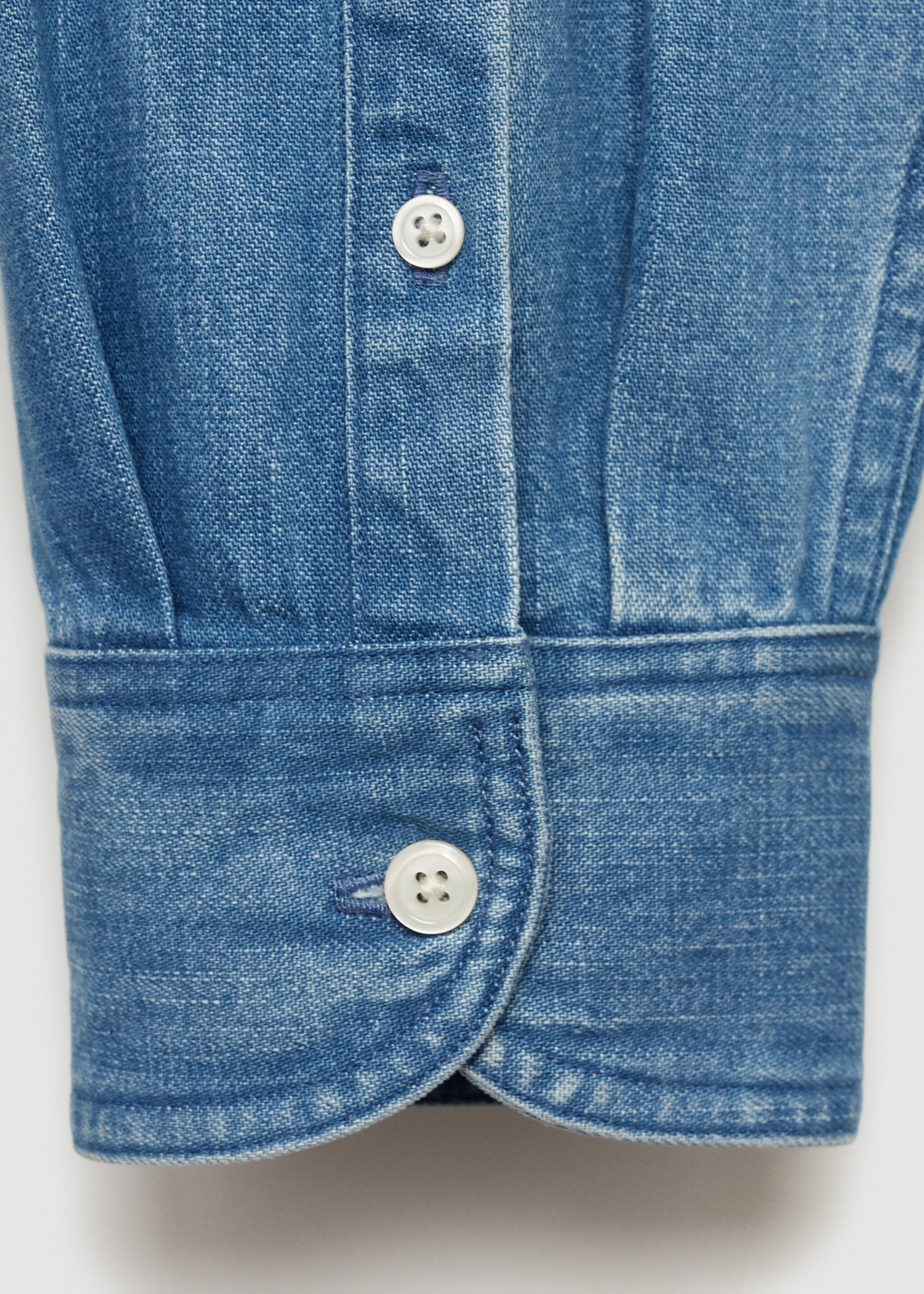 Regular fit denim shirt - Details of the article 0, Medium Blue. Ref: 77097916-00.