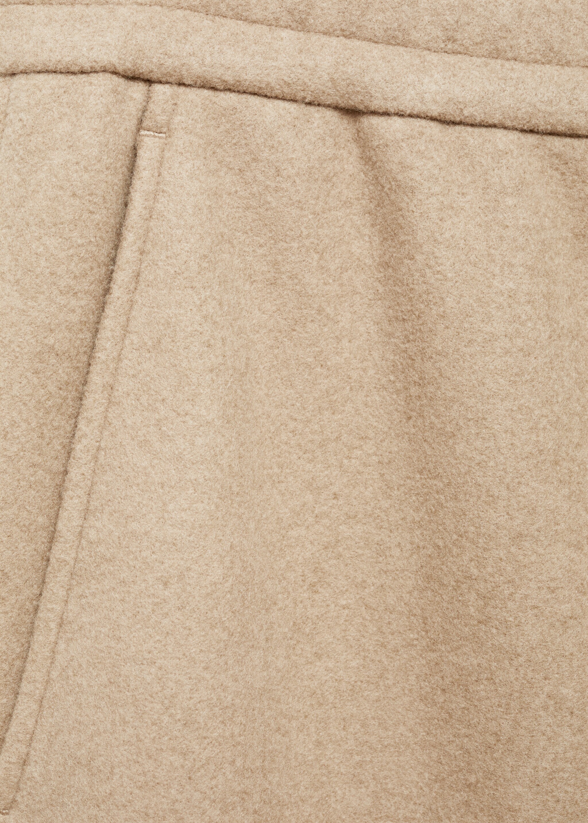 Flannel joggers with drawstring - Details of the article 0, Beige. Ref: 77097919-00.