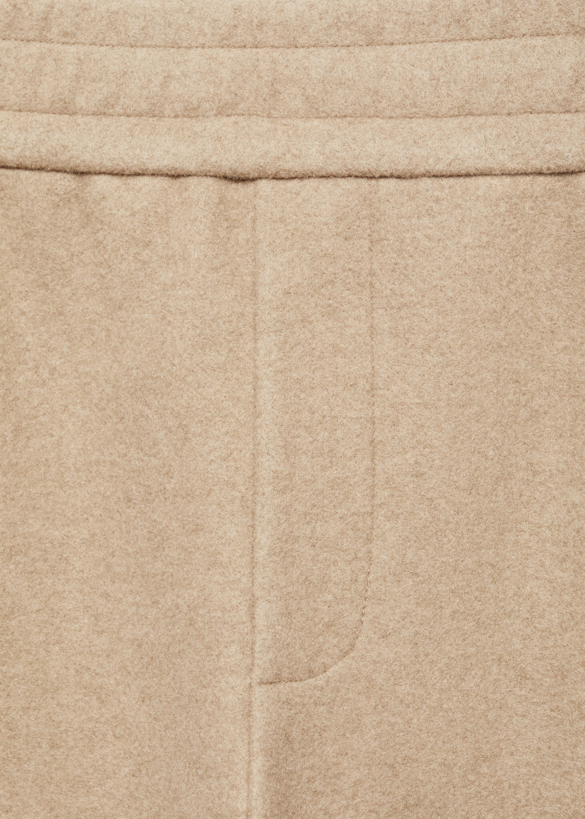 Flannel joggers with drawstring - Details of the article 8, Beige. Ref: 77097919-00.